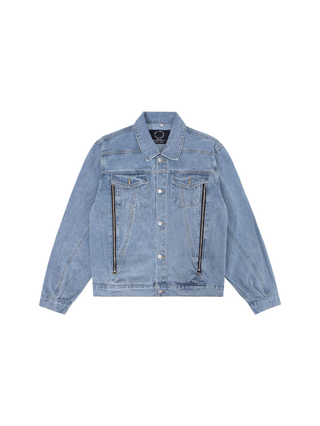 Vintage Leisure Dual Zippers Denim Jacket
