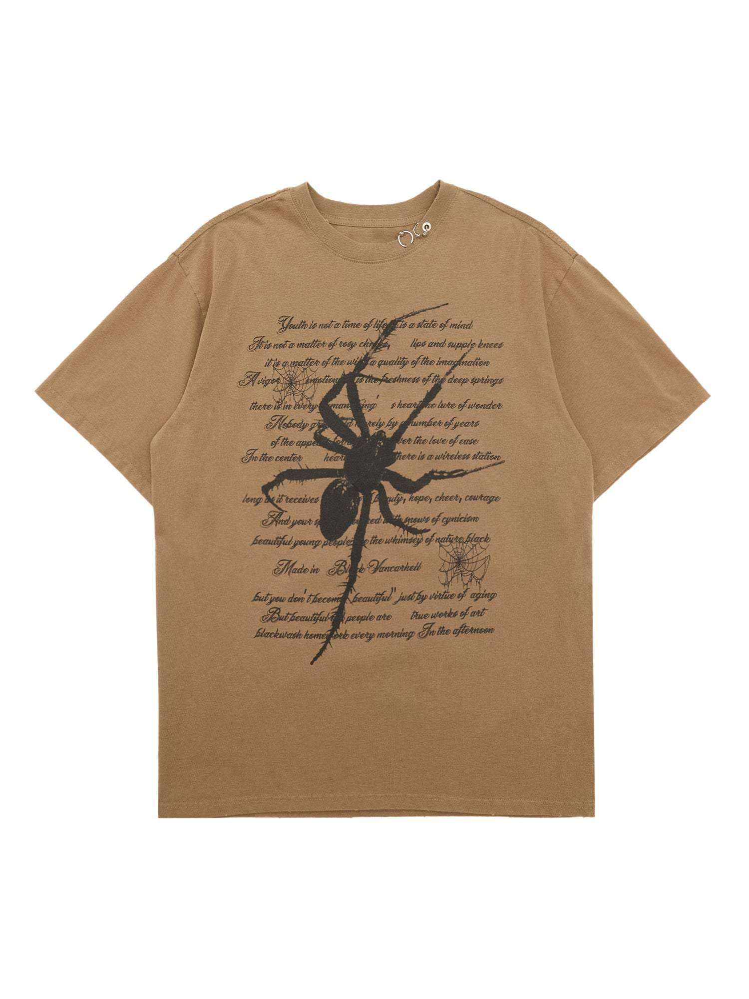 Disguisen Spider Crawling Letters Street Rap T-shirt