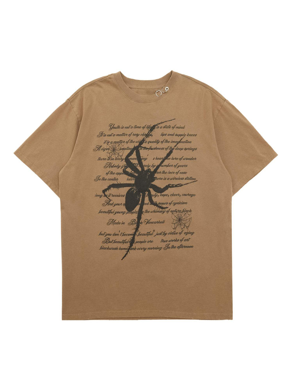 Disguisen Spider Crawling Letters Street Rap T-shirt