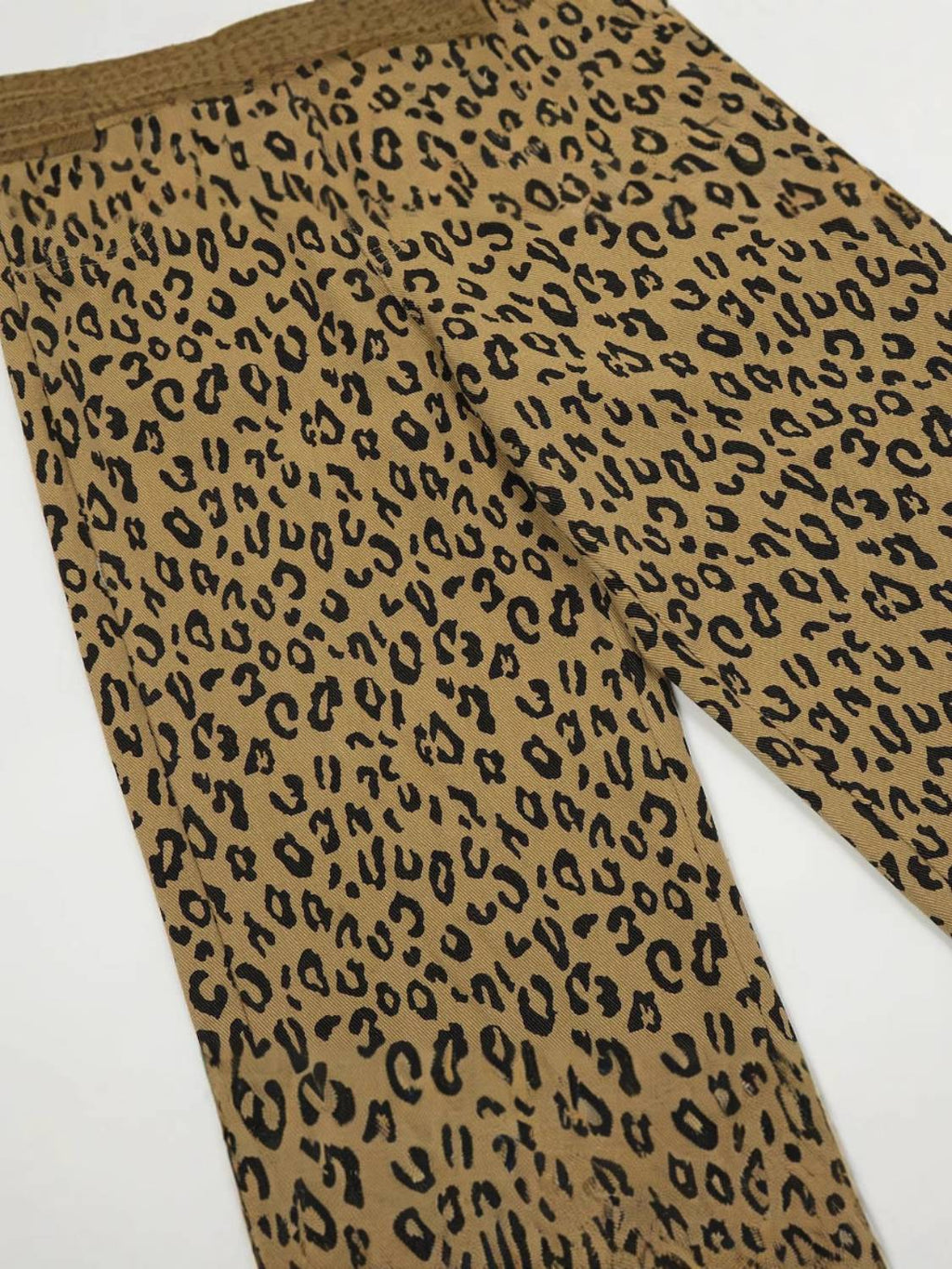 Vintage Leopard Lettering Print Pants