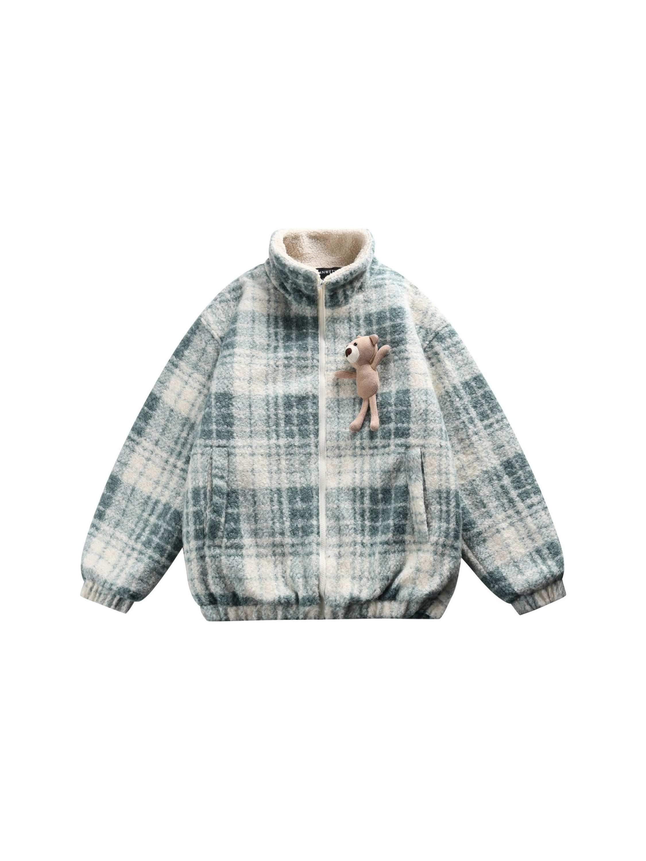 Vintage Little Bear Grid Coat