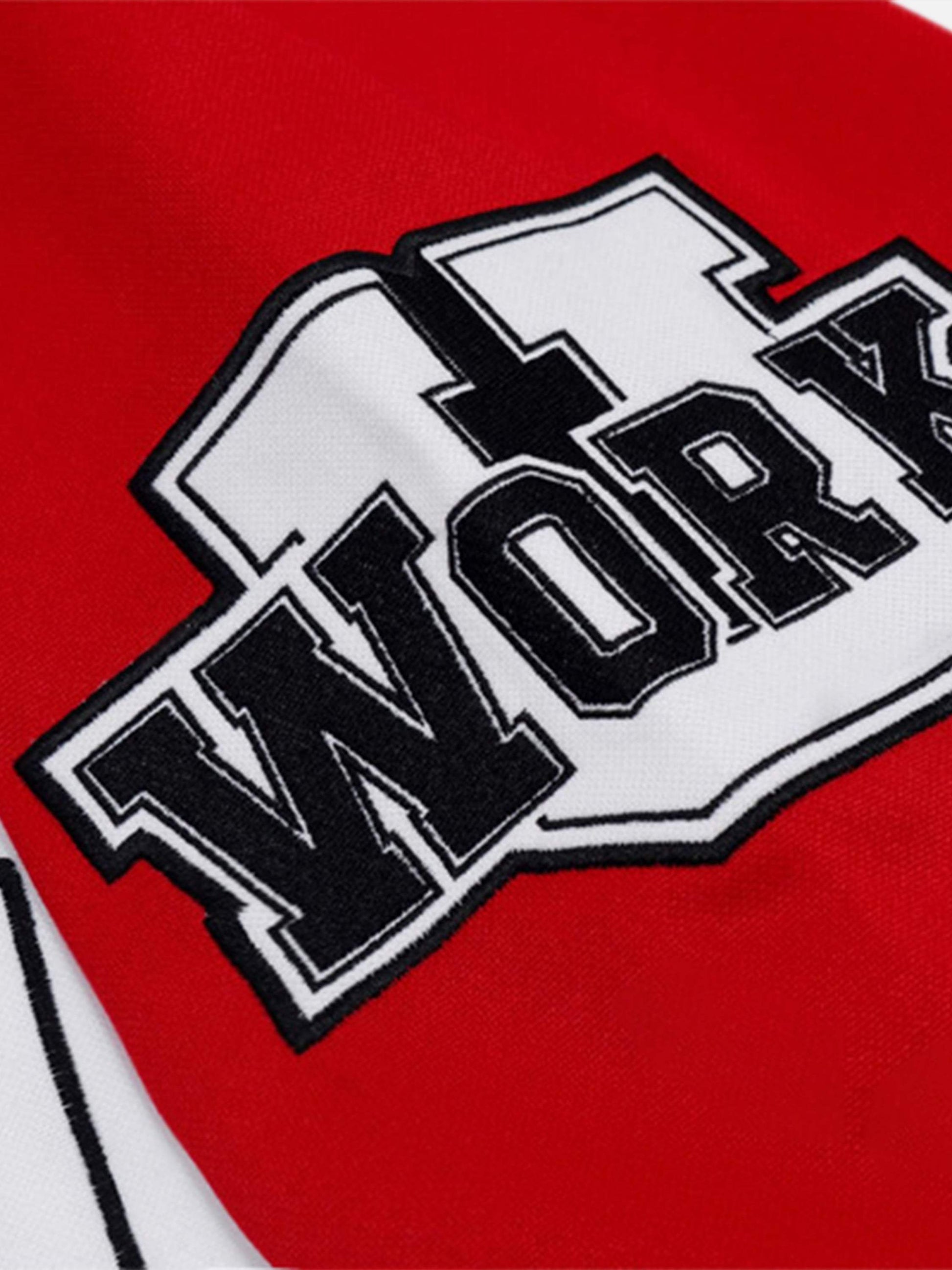 Disguisen V-neck Digital Fabric Embroidered Long Sleeve Sweatshirt