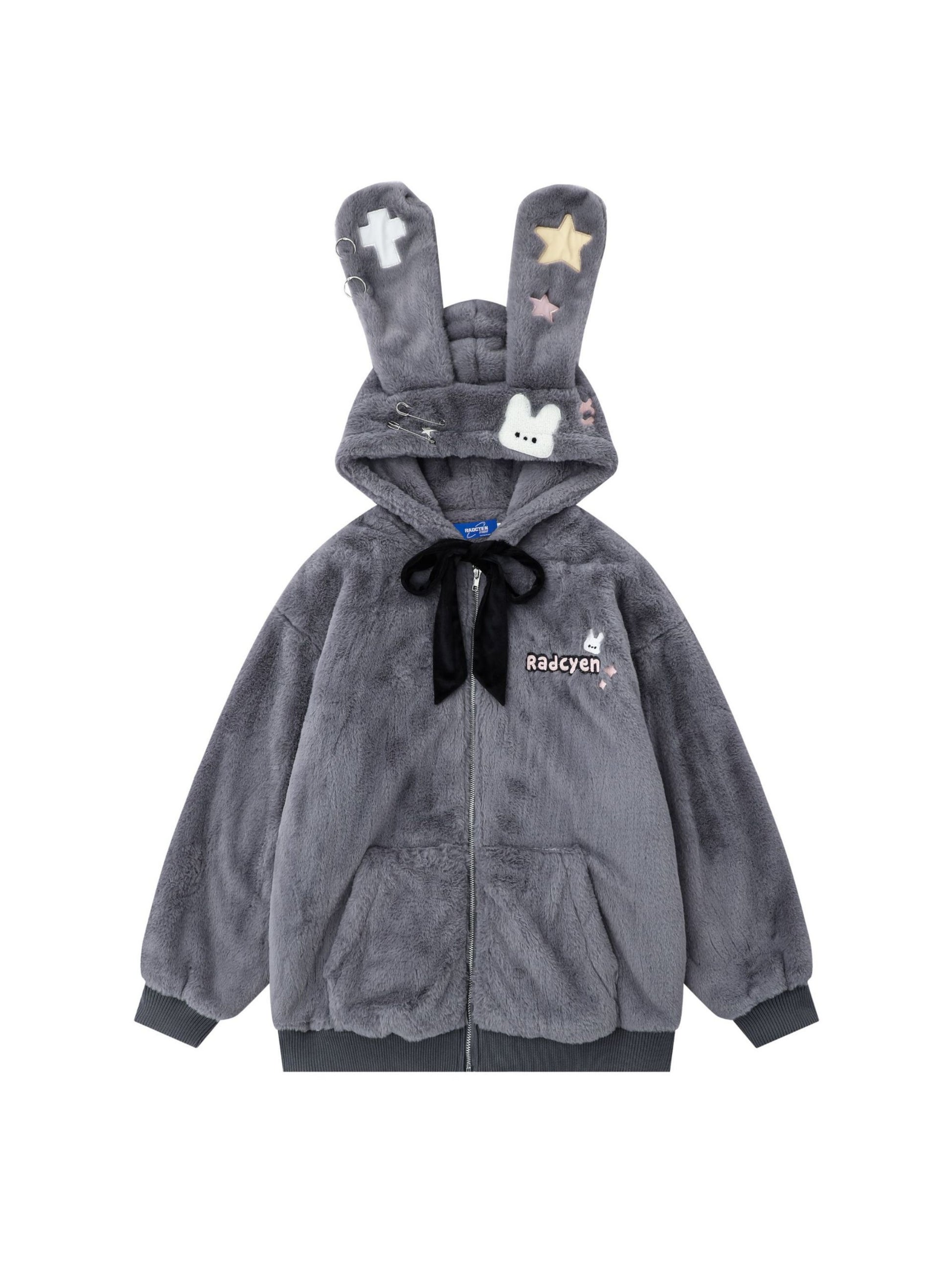 Bunny Ears Plush Hooded Jacket