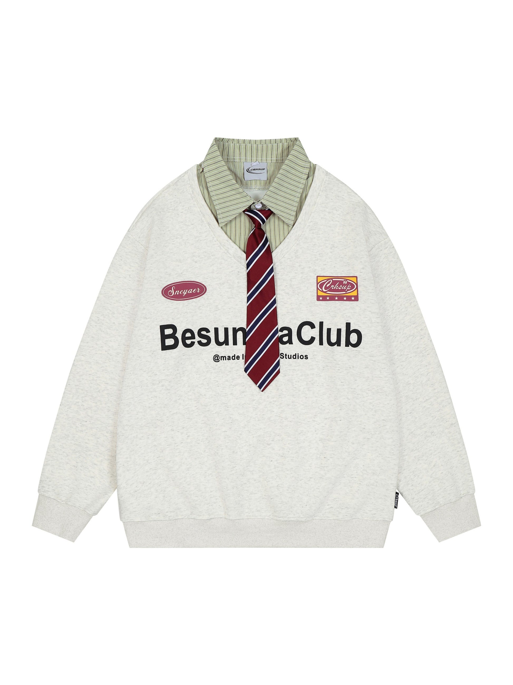 Preppy Style Fake Two Piece Sweatshirt