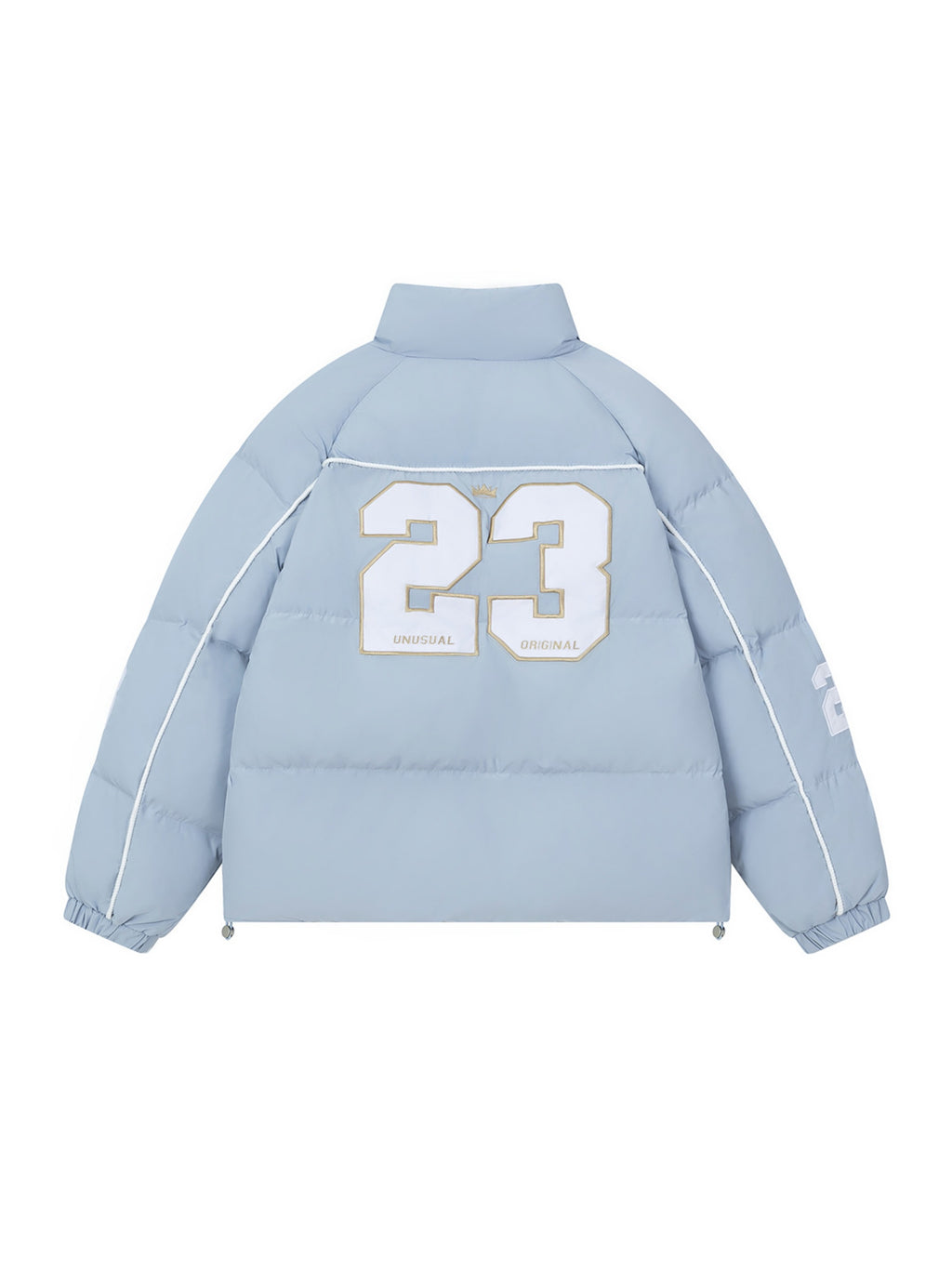 Vintage Alphabet Embroidery Zip-Up Coat