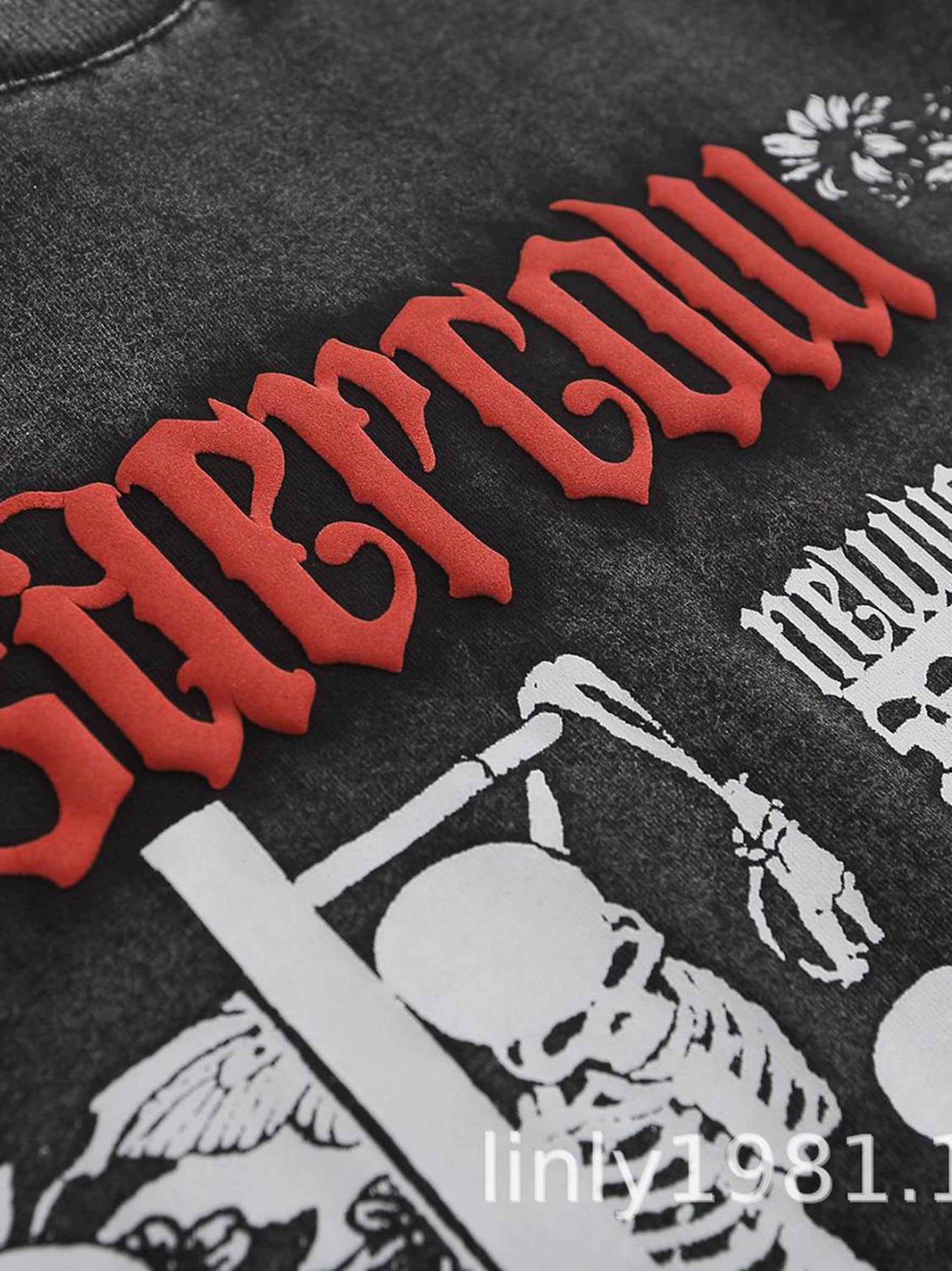 Disguisen American Vintage Washed Skeleton Old T-shirt