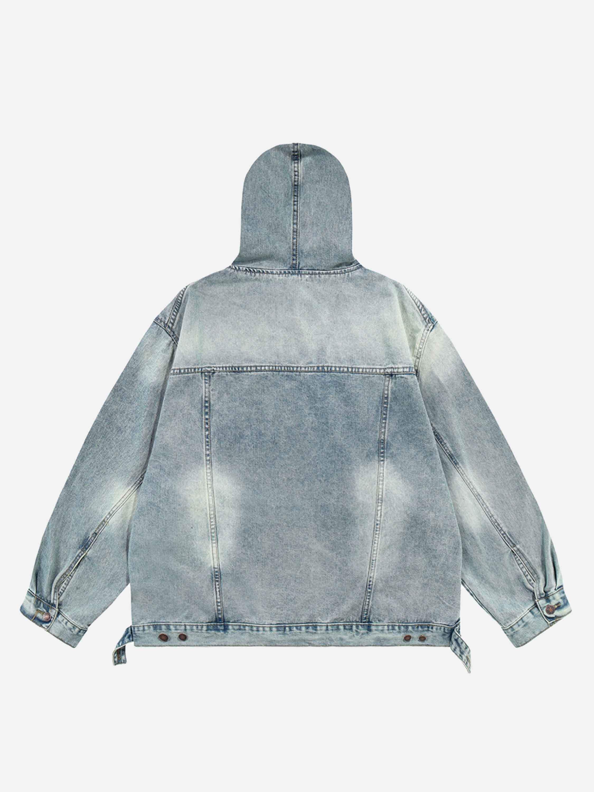 Disguisen High Street Washed And Worn Denim Hoodie