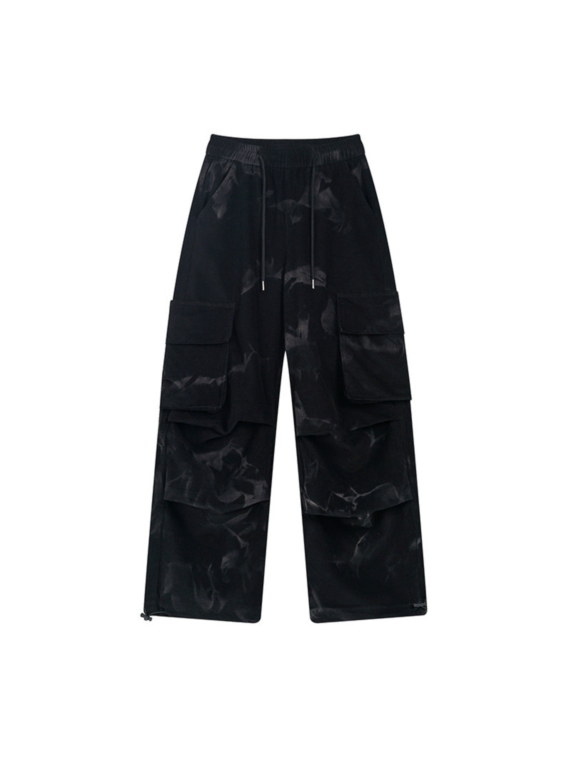 Tie-dye Pleated Corduroy Multi-pocket Pants