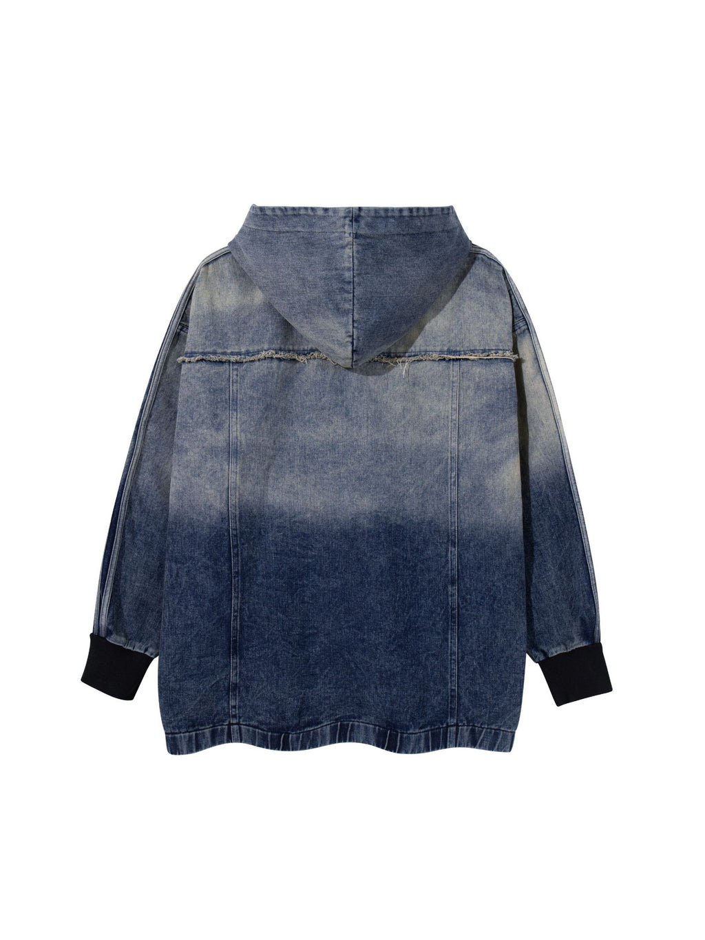 Vintage Washed Gradient Denim Hoodie