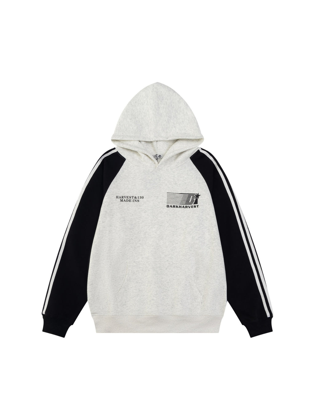 Vintage Letter Stripe Splicing Hoodie