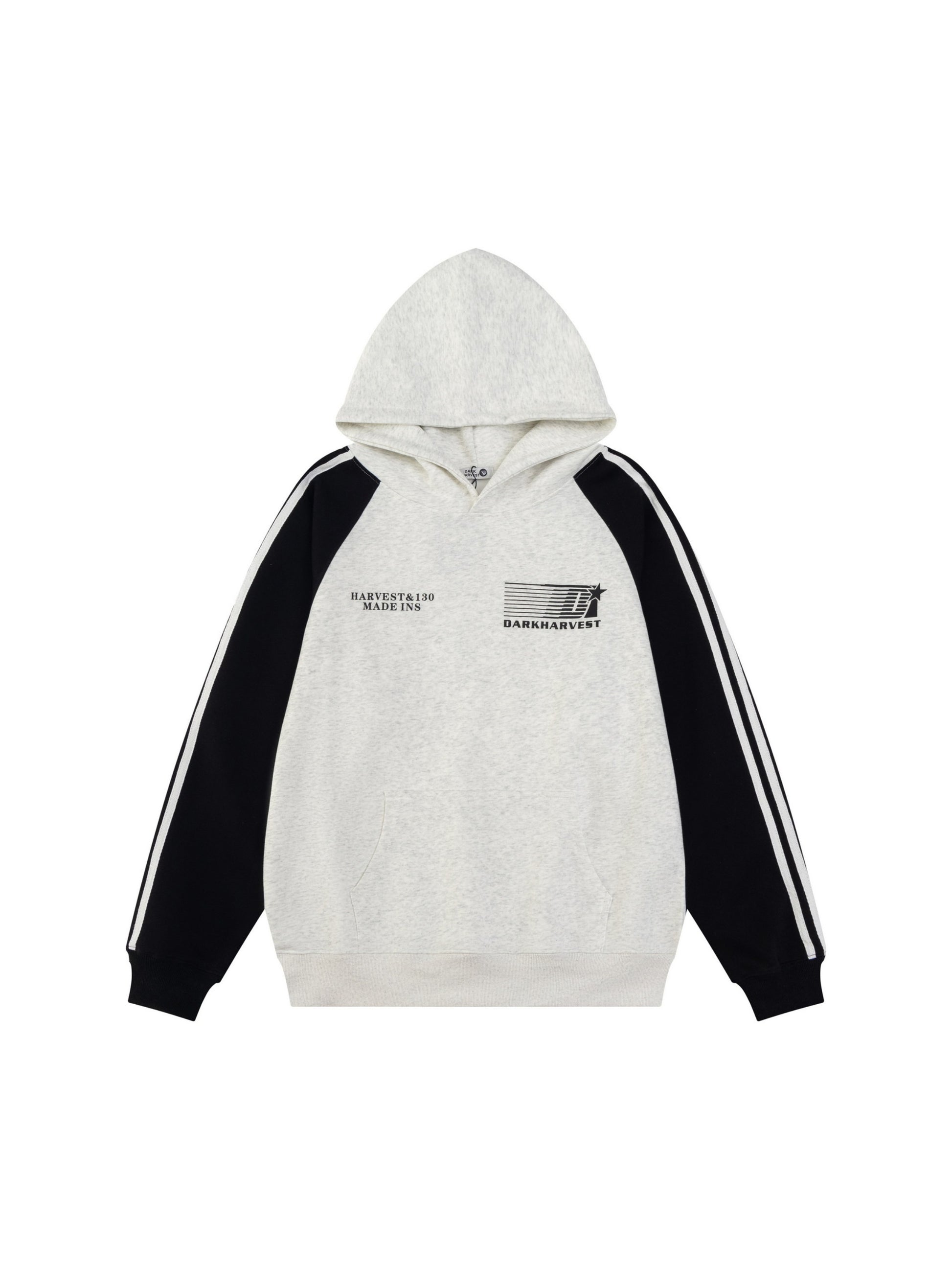 Vintage Letter Stripe Splicing Hoodie