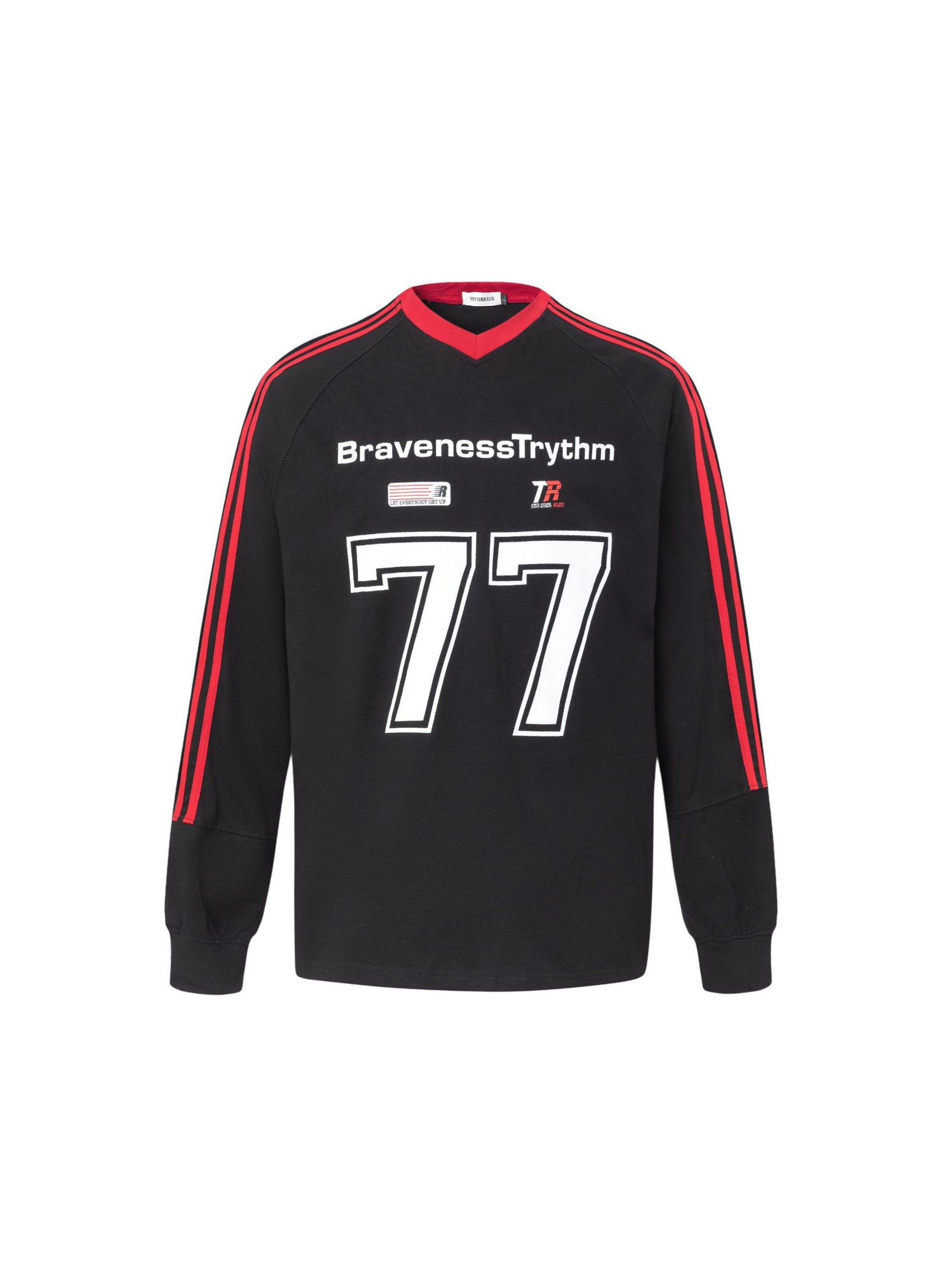 Letter Print Contrasting Colors Stripes Sweatshirt