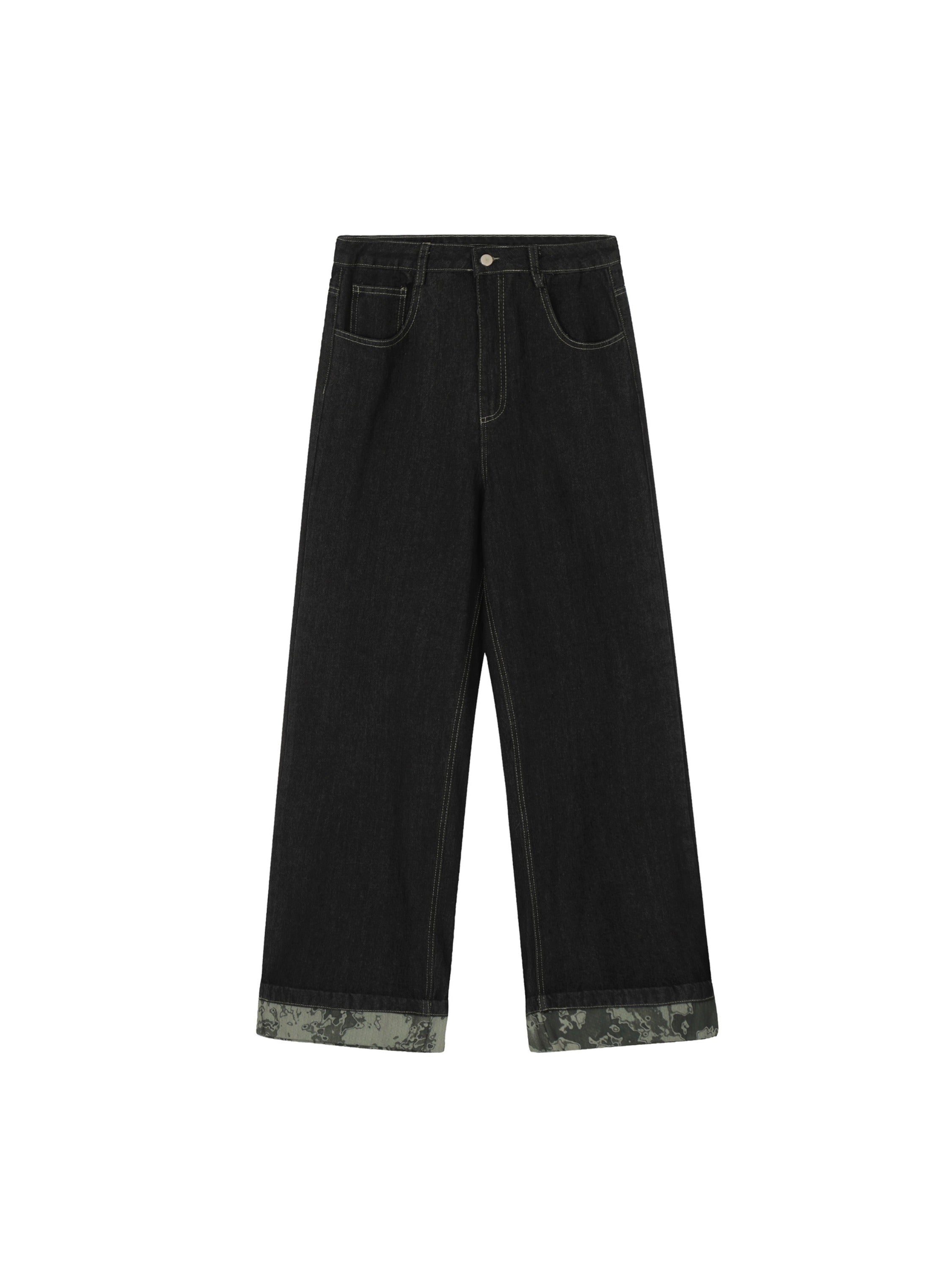 Vintage Straight Leg Rolled Hem Jeans