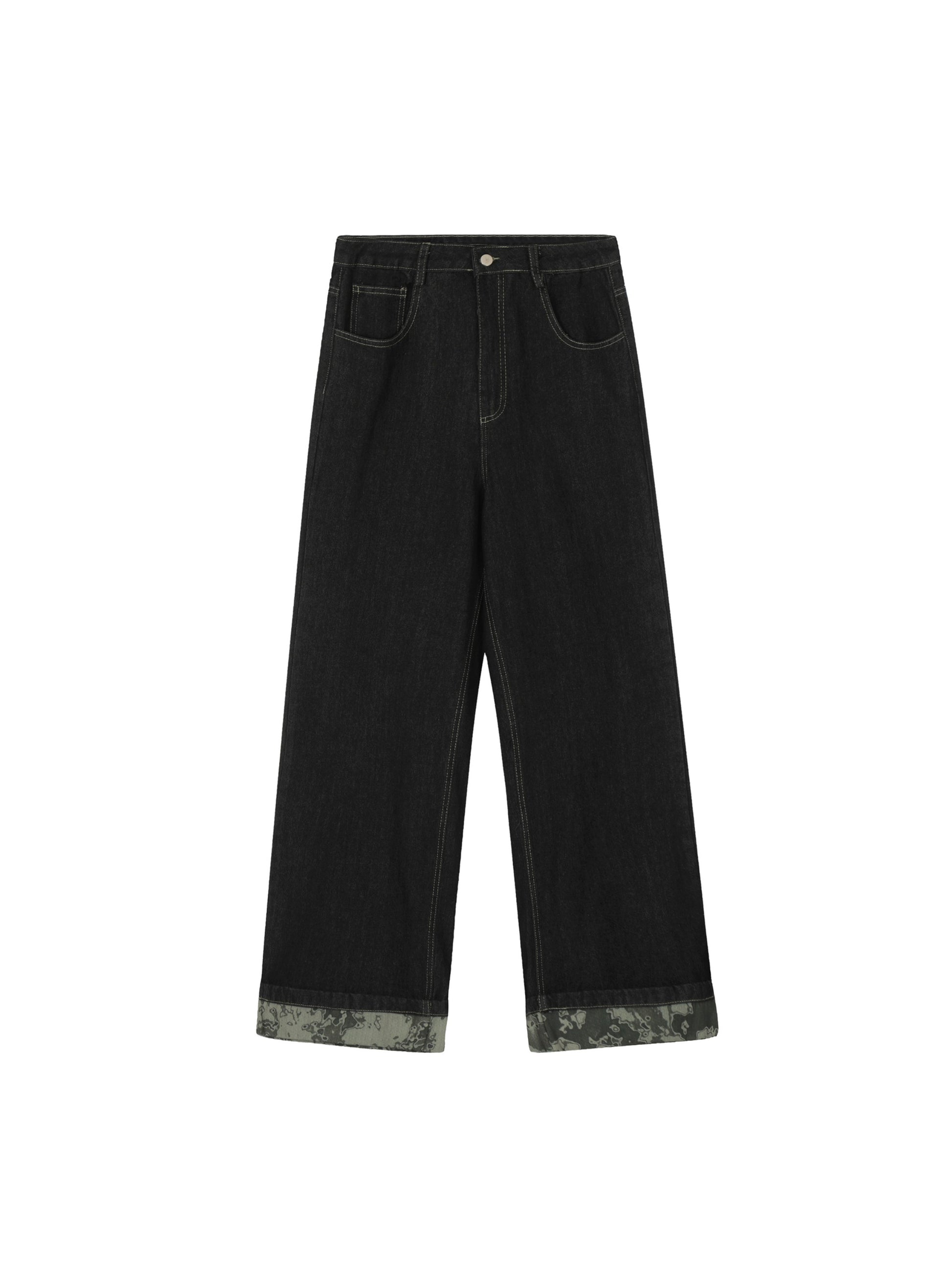 Vintage Straight Leg Rolled Hem Jeans