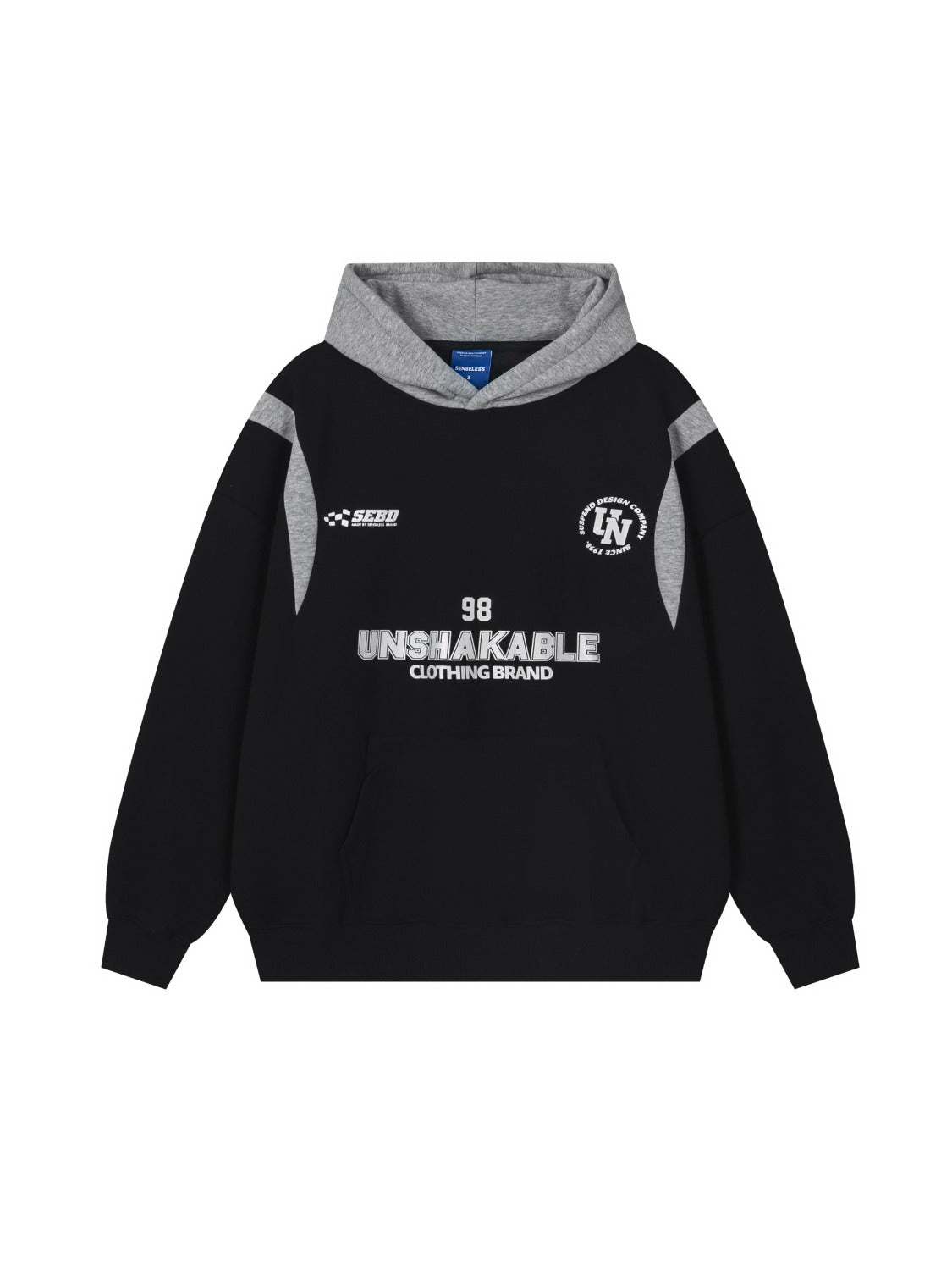 High Street Letter Print Collision Color Hoodie