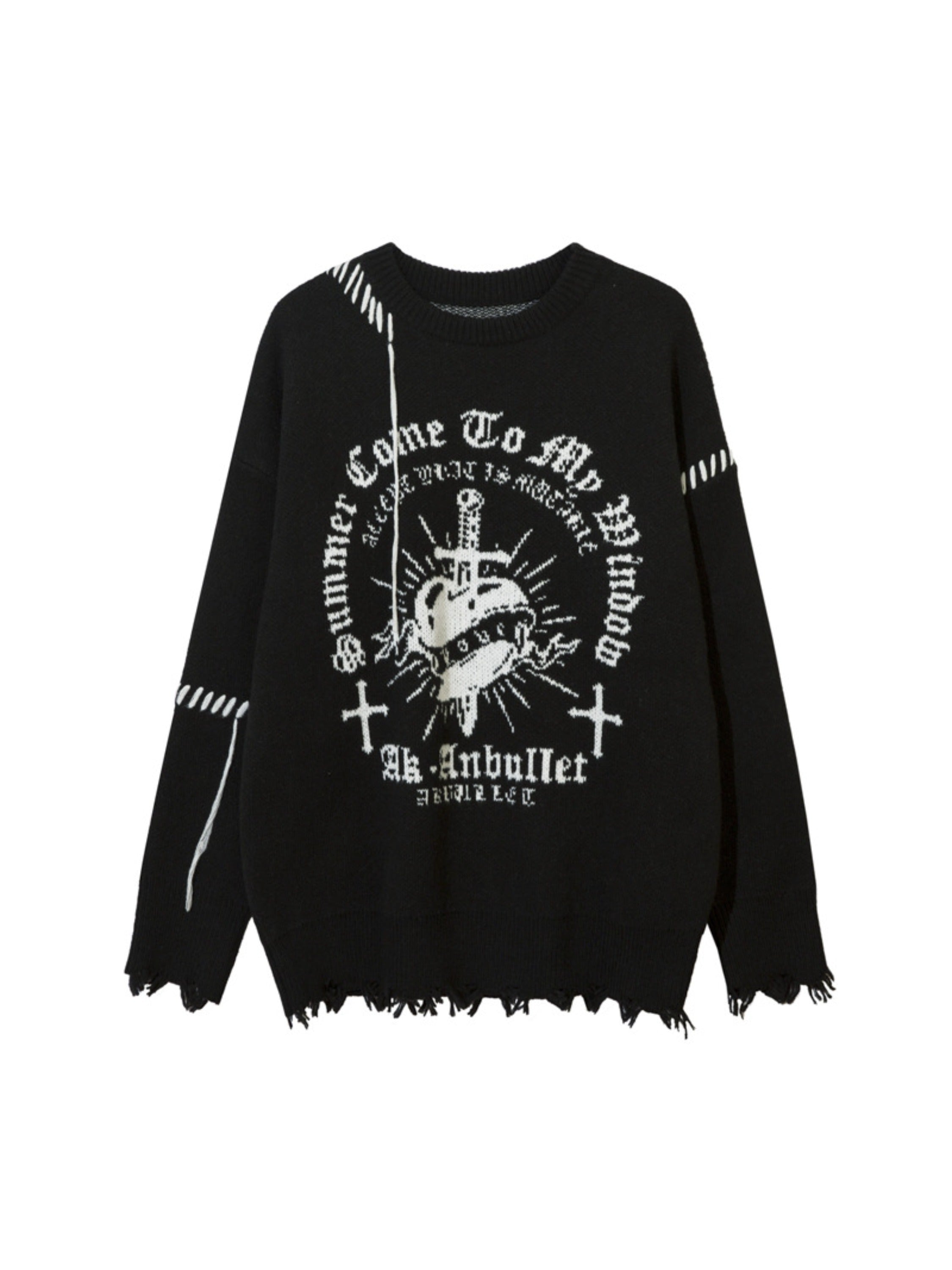 Dark Linear Design Sweater