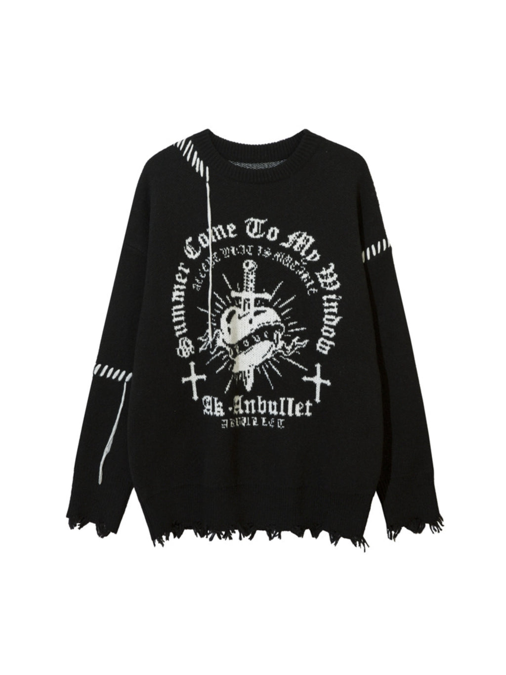 Dark Linear Design Sweater