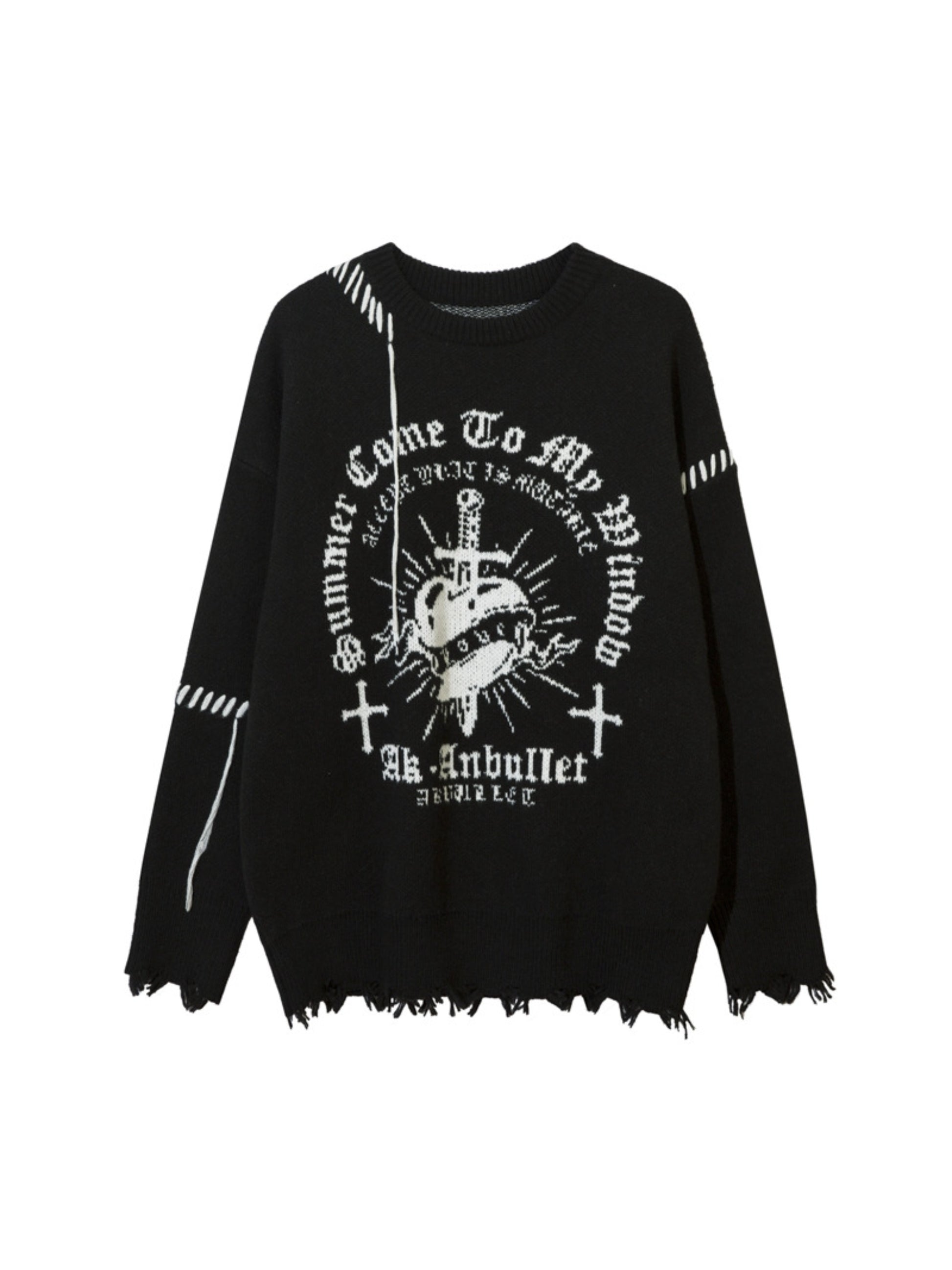 Dark Linear Design Sweater