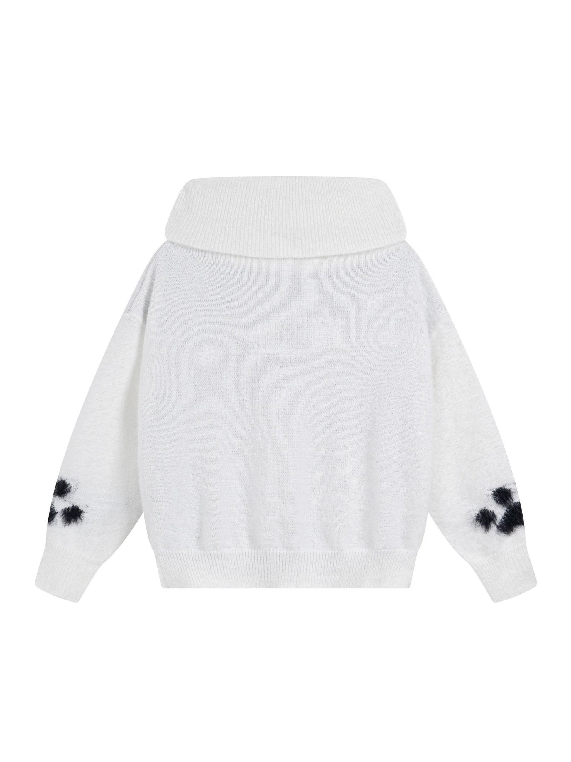 Vintage Little Bear Paw Print Painting Casual Sweater