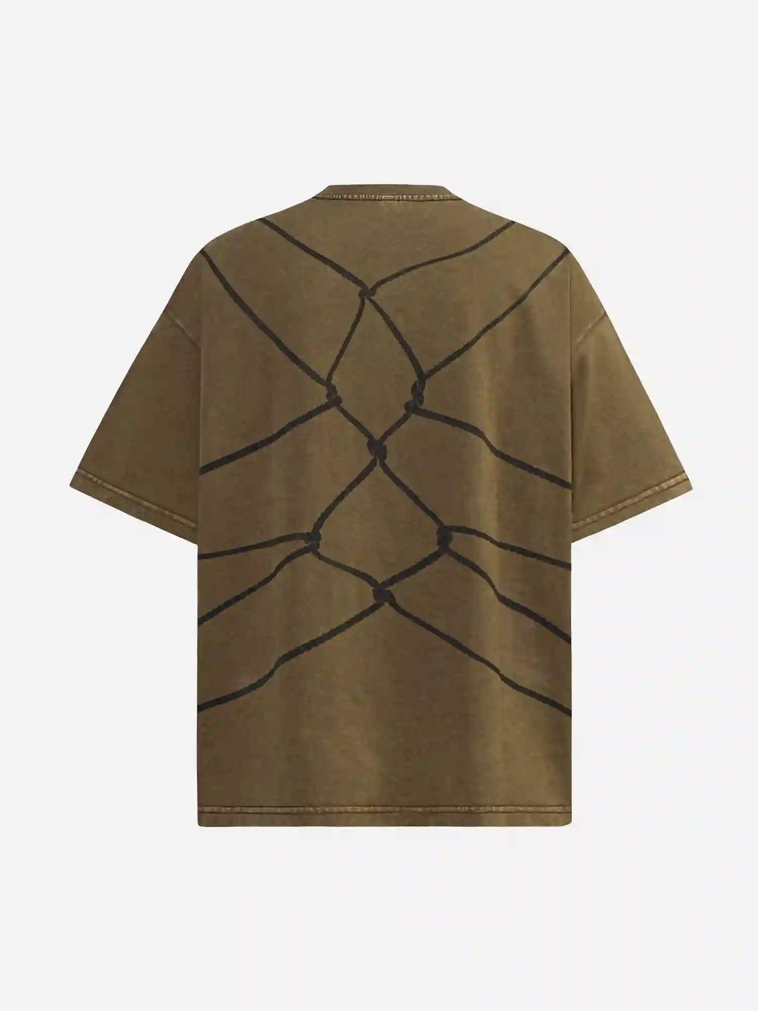 Disguisen American High Street Washed Rope Tied Printed T-shirt-1812
