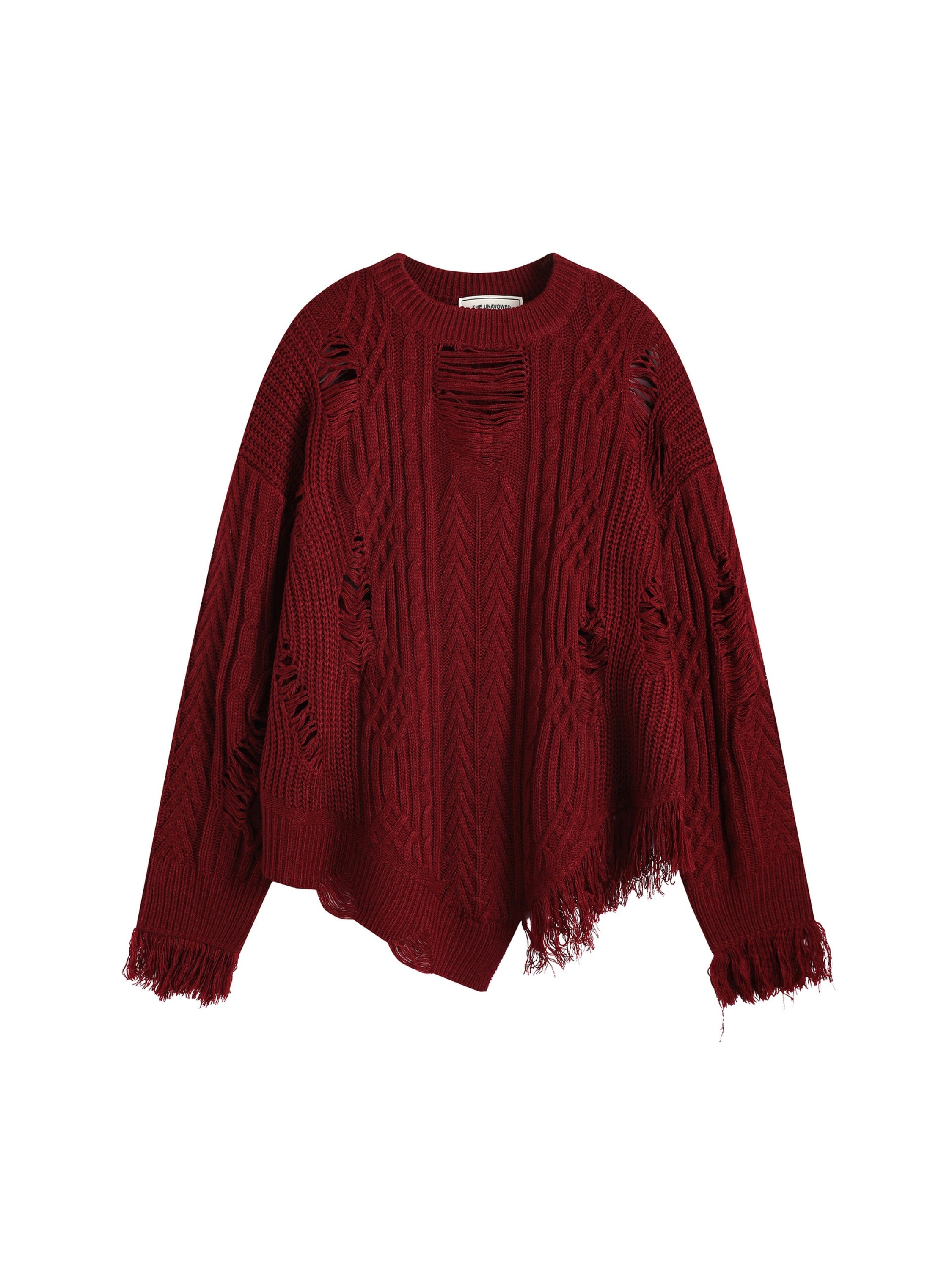 Vintage Irregular Ripped Braided Hops Sweater