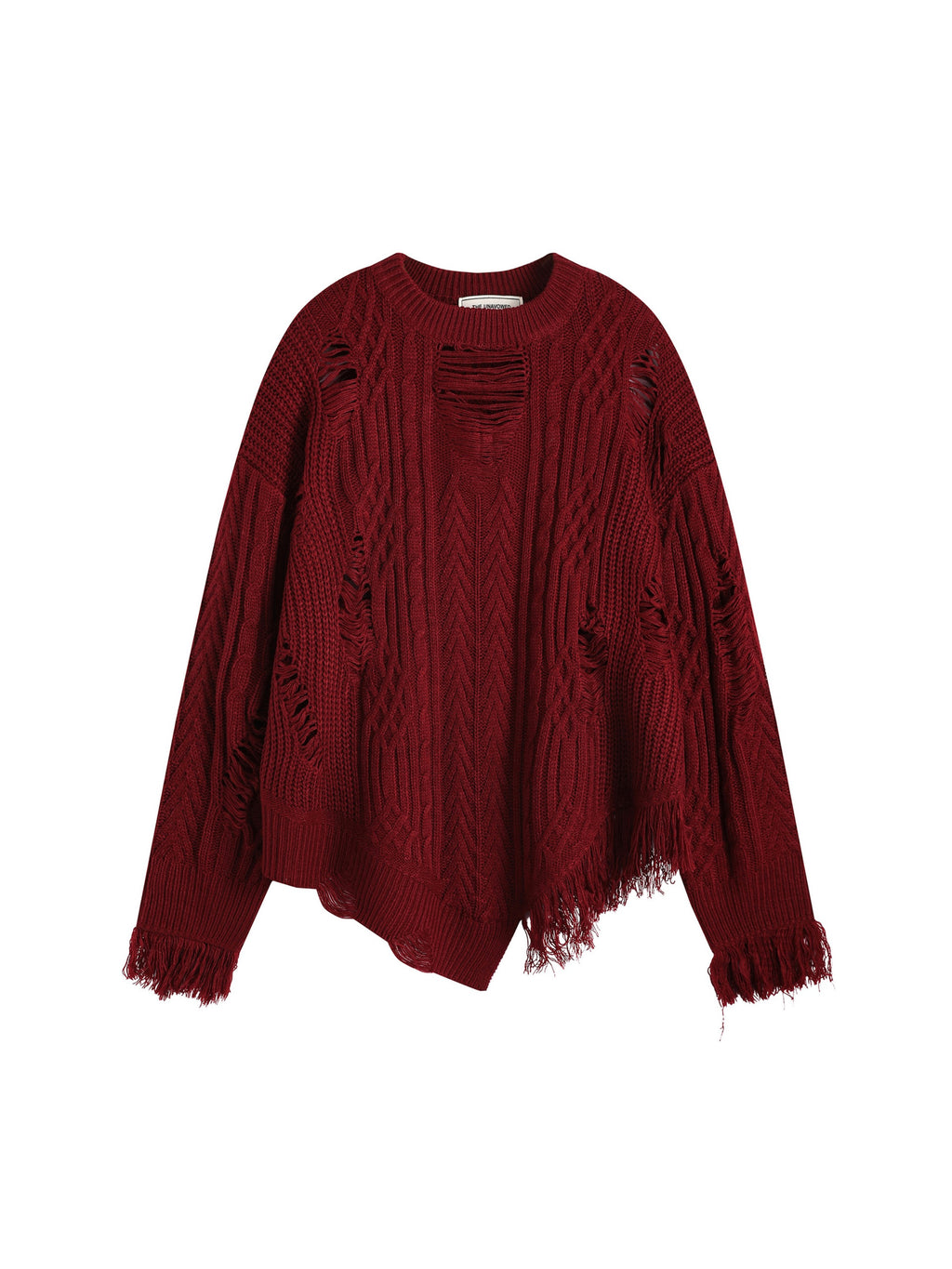Vintage Irregular Ripped Braided Hops Sweater