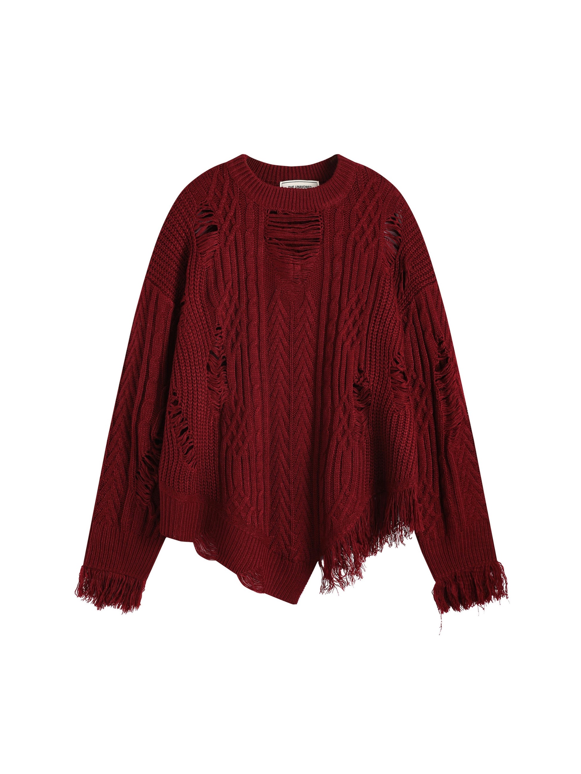 Vintage Irregular Ripped Braided Hops Sweater