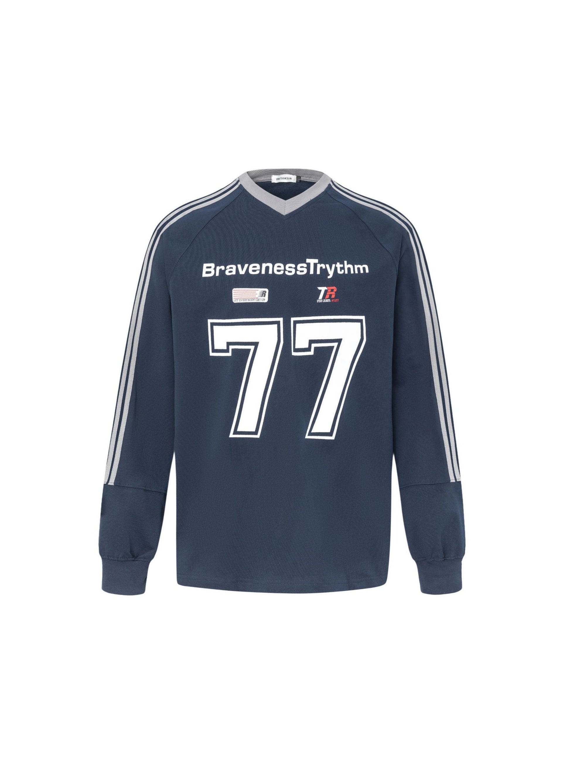 Letter Print Contrasting Colors Stripes Sweatshirt