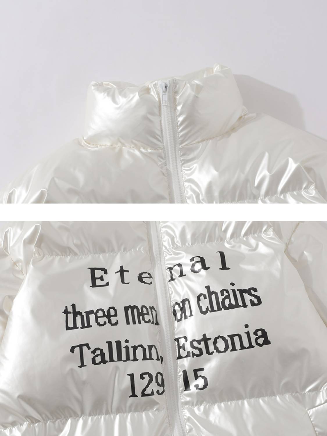 Vintage Print Letter Coat