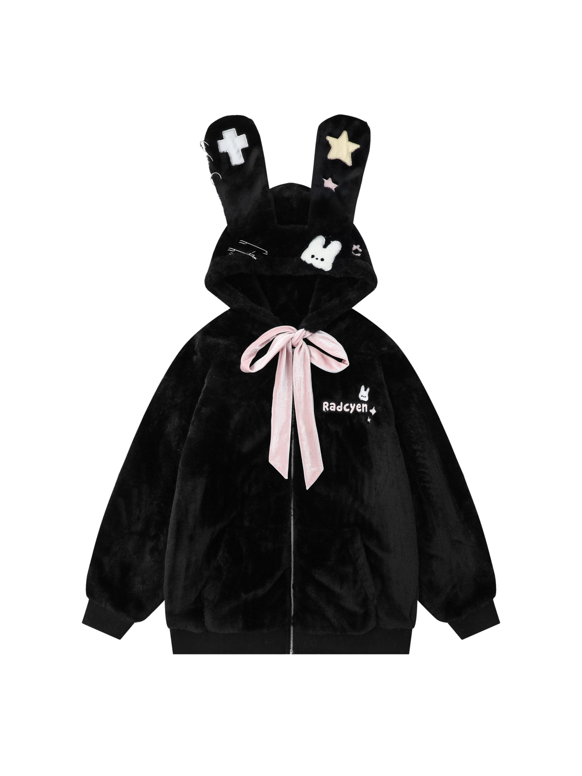 Bunny Ears Plush Hooded Jacket