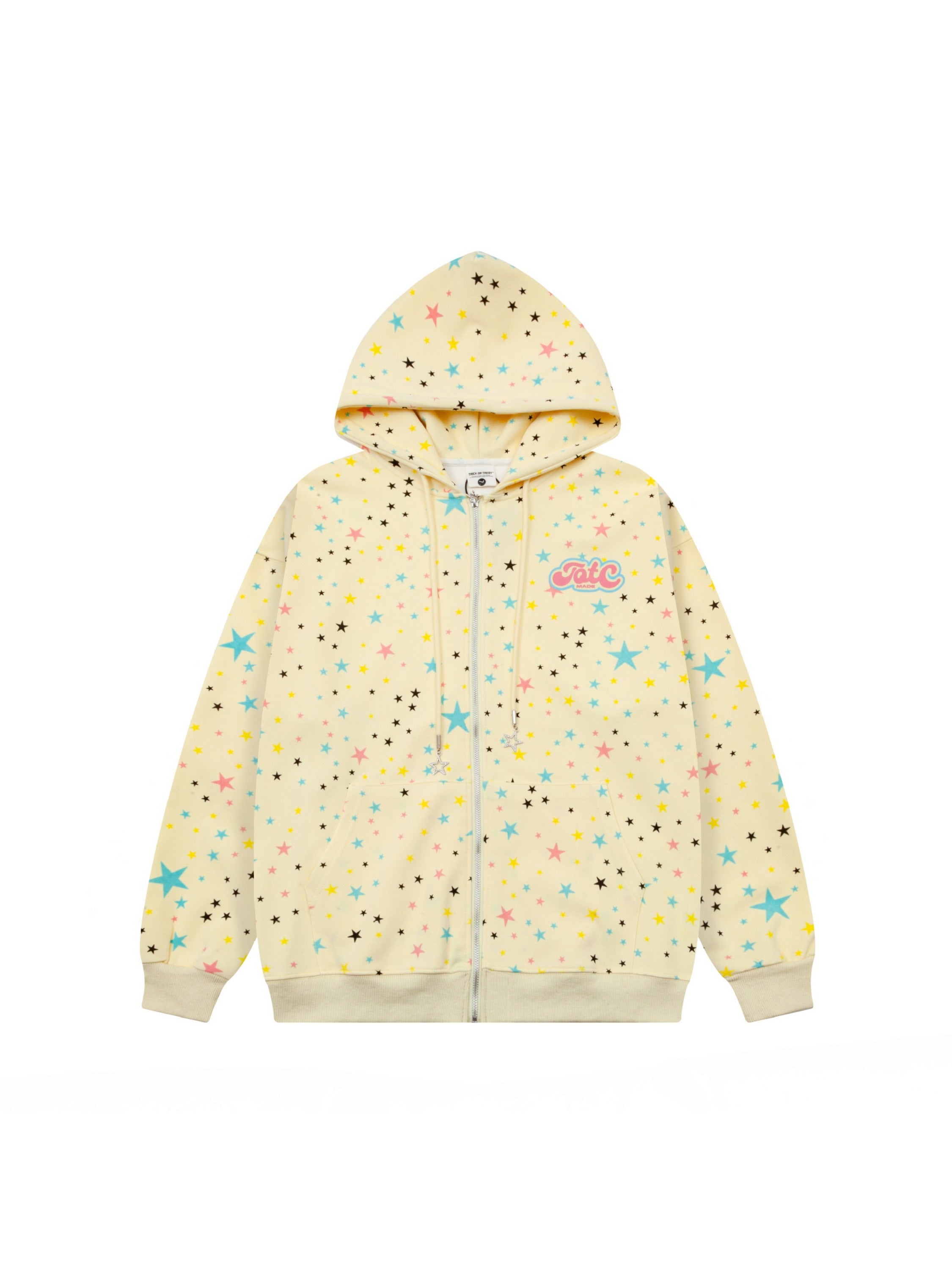 Stars Full Print Zip-Up Hoodie