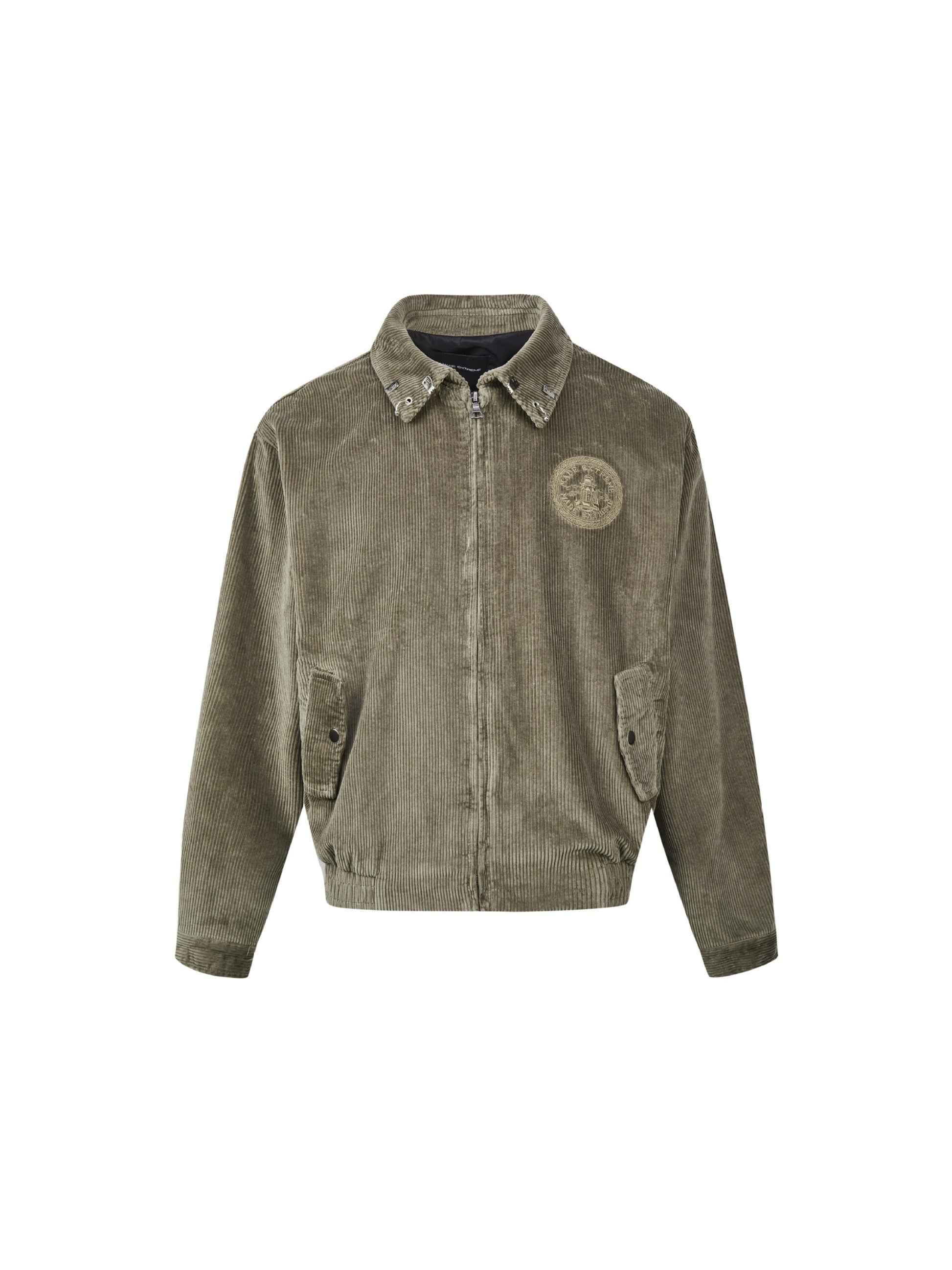 Vintage Badge Embroidery Corduroy Jacket