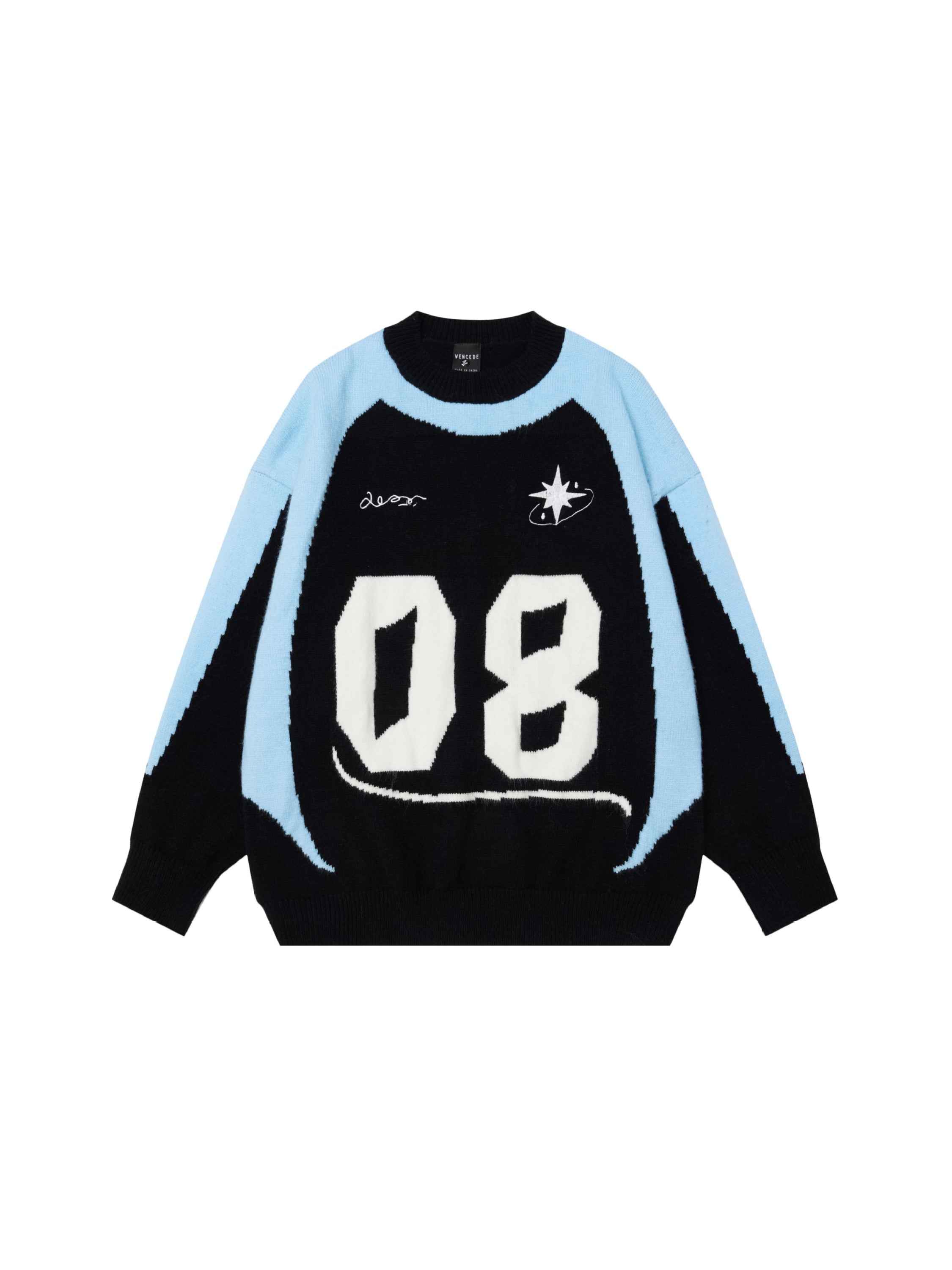 Contrast Color 08 Jacquard Sweater