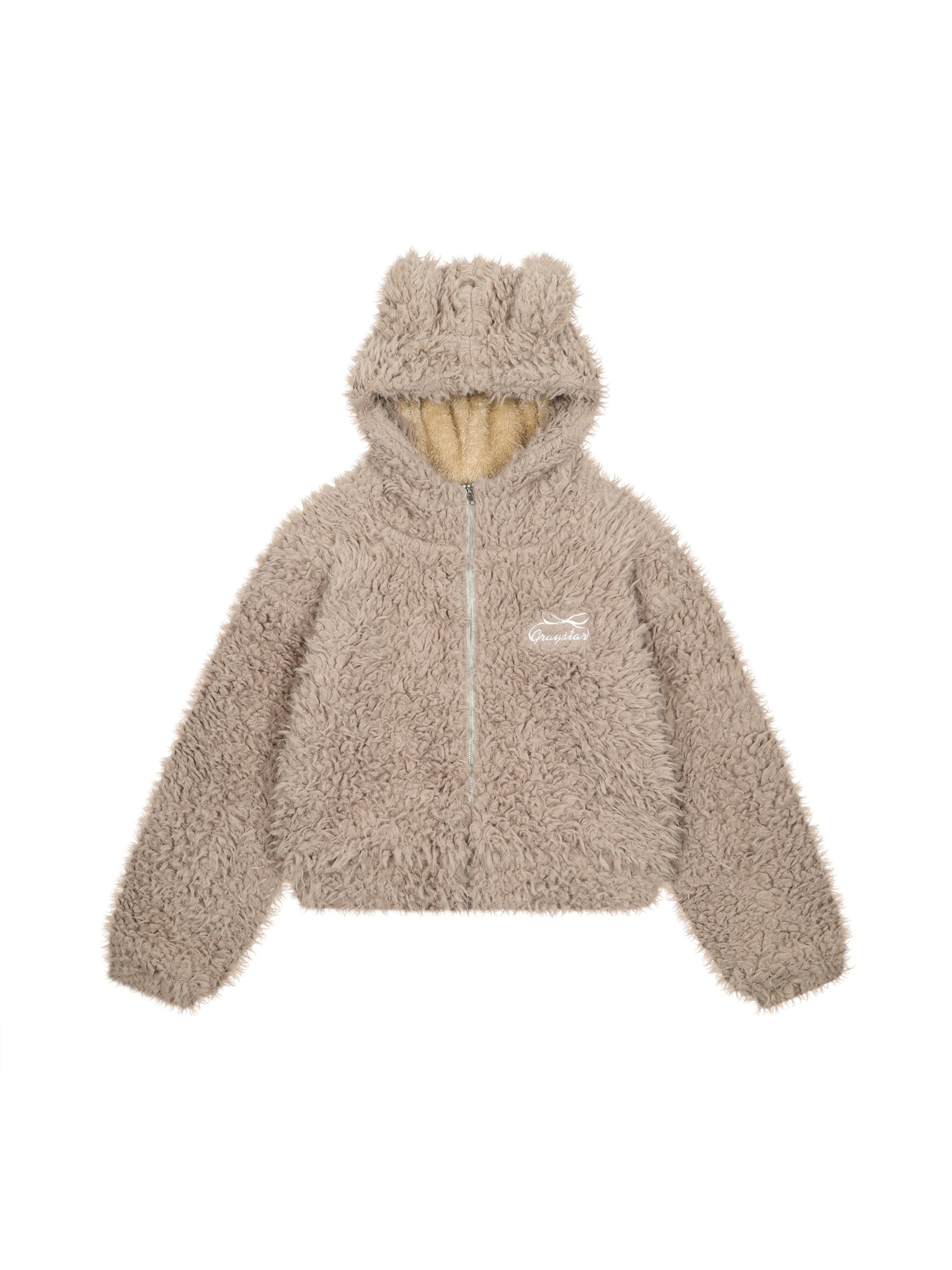 Warm and Twistable Rabbit Ears Lamb Wool Coat