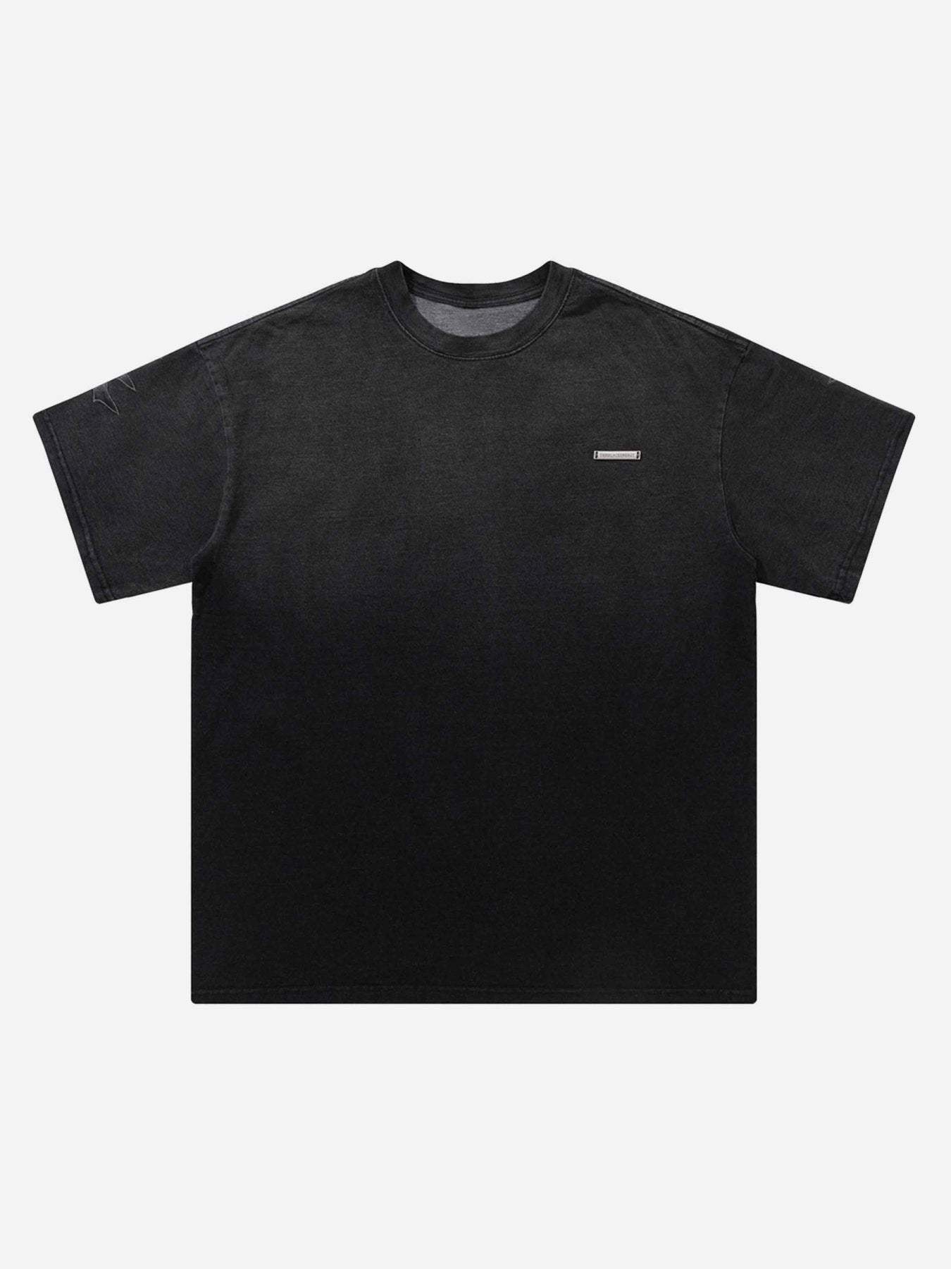 Disguisen Tie-dye Gradient Letter Embroidery T-shirt