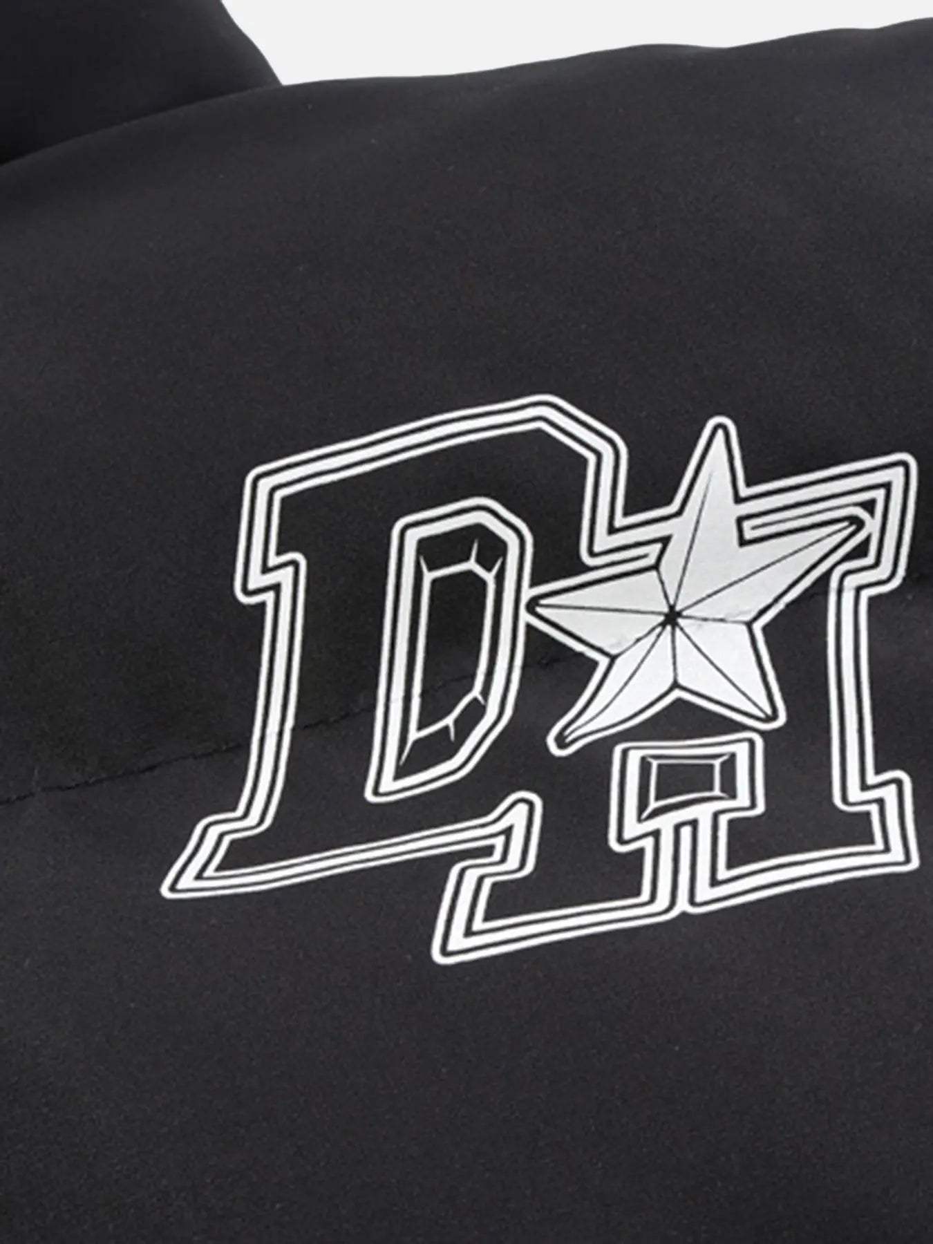 Disguisen Vintage Letter Print Thickening Loose Down Coat