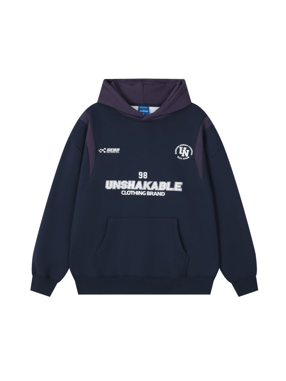 High Street Letter Print Collision Color Hoodie