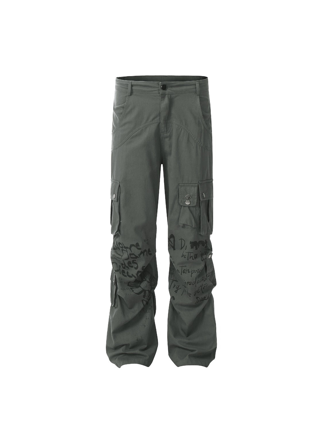 Vintage Water-Slurry Print Cargo Pants