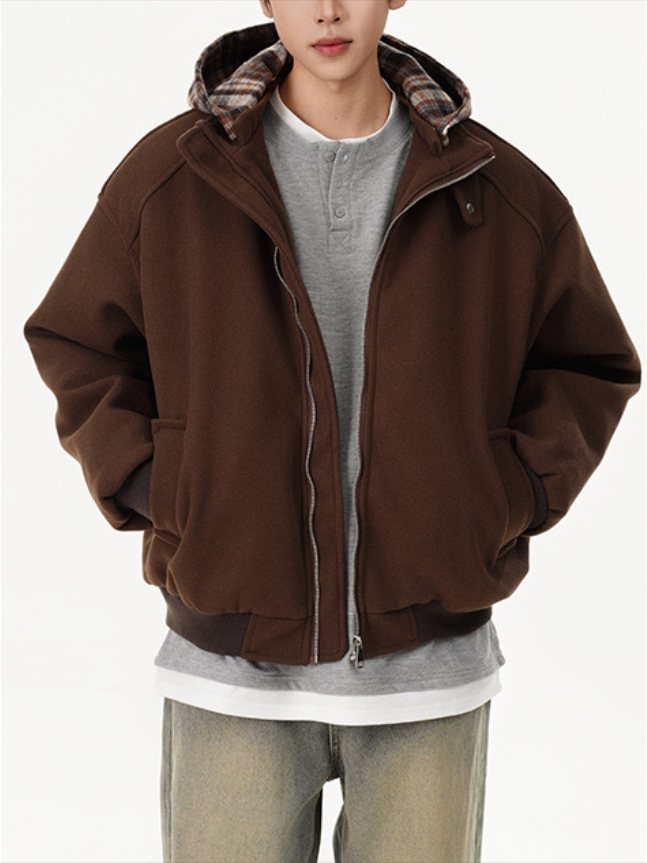 Plaid Panel Hoodie