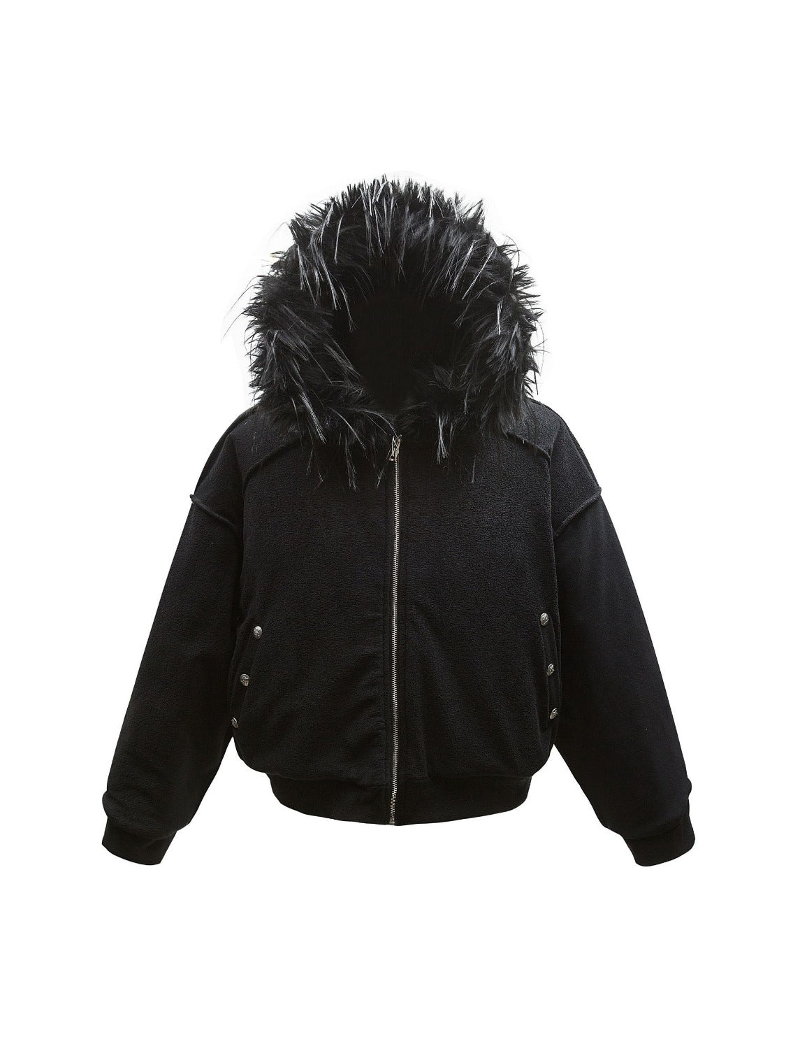 Vintage Clean Fit High Street Fur Collar Jacket