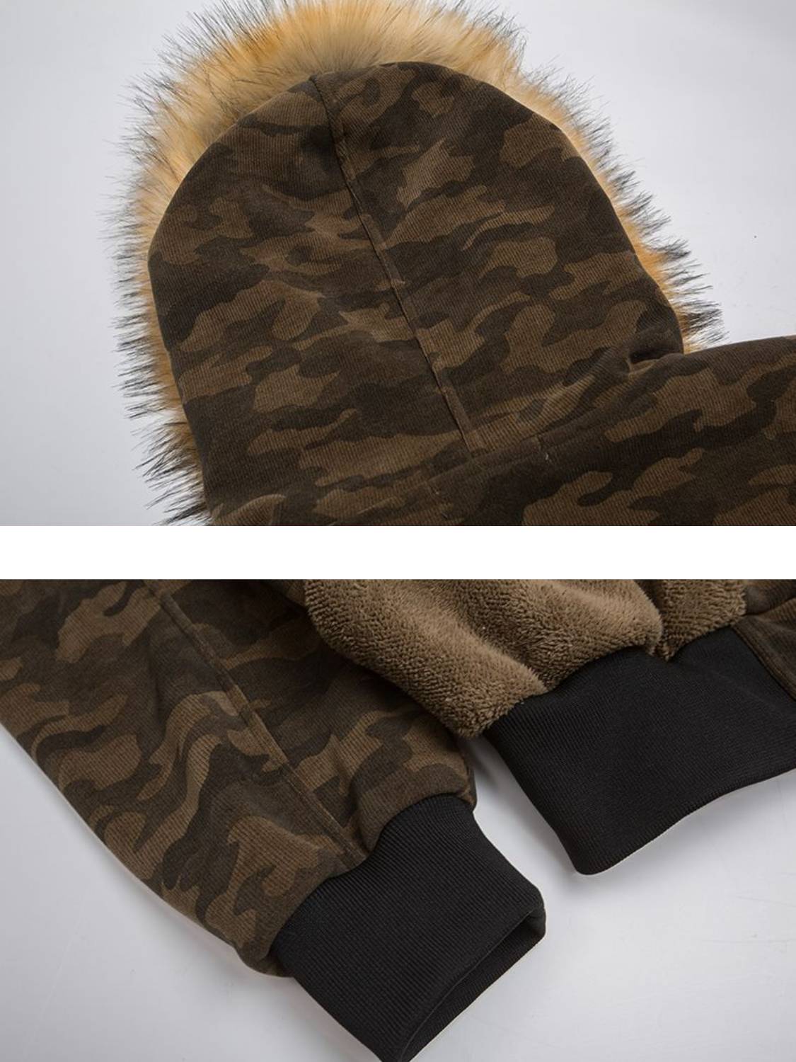 Vintage Camouflage Collision Color Assemble Coat