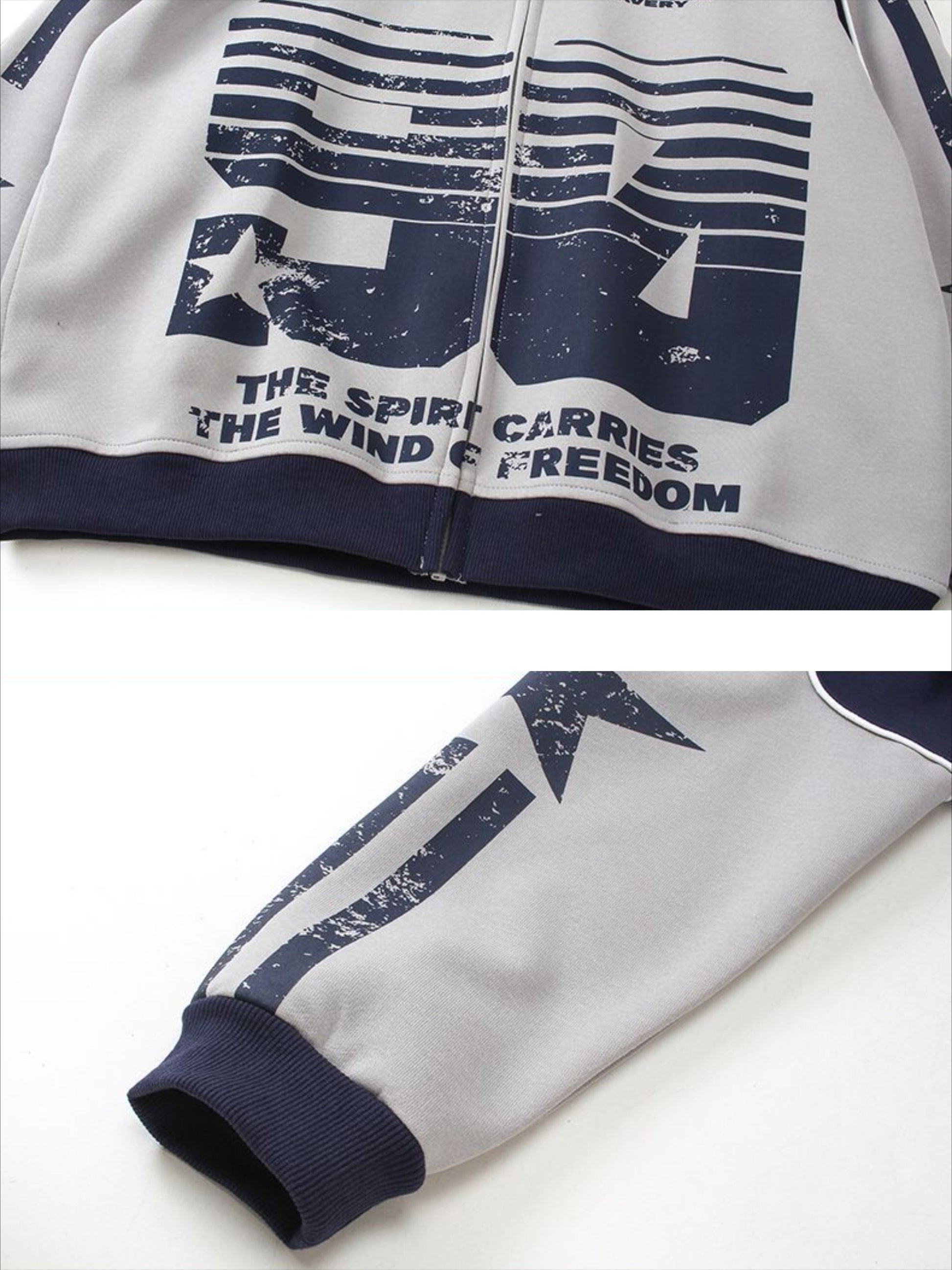 Mottled Distressed Print Hoodie