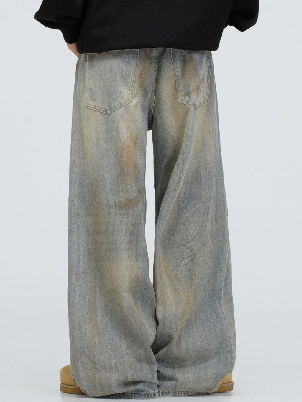 Vintage Graffiti Washed Distressed Jeans