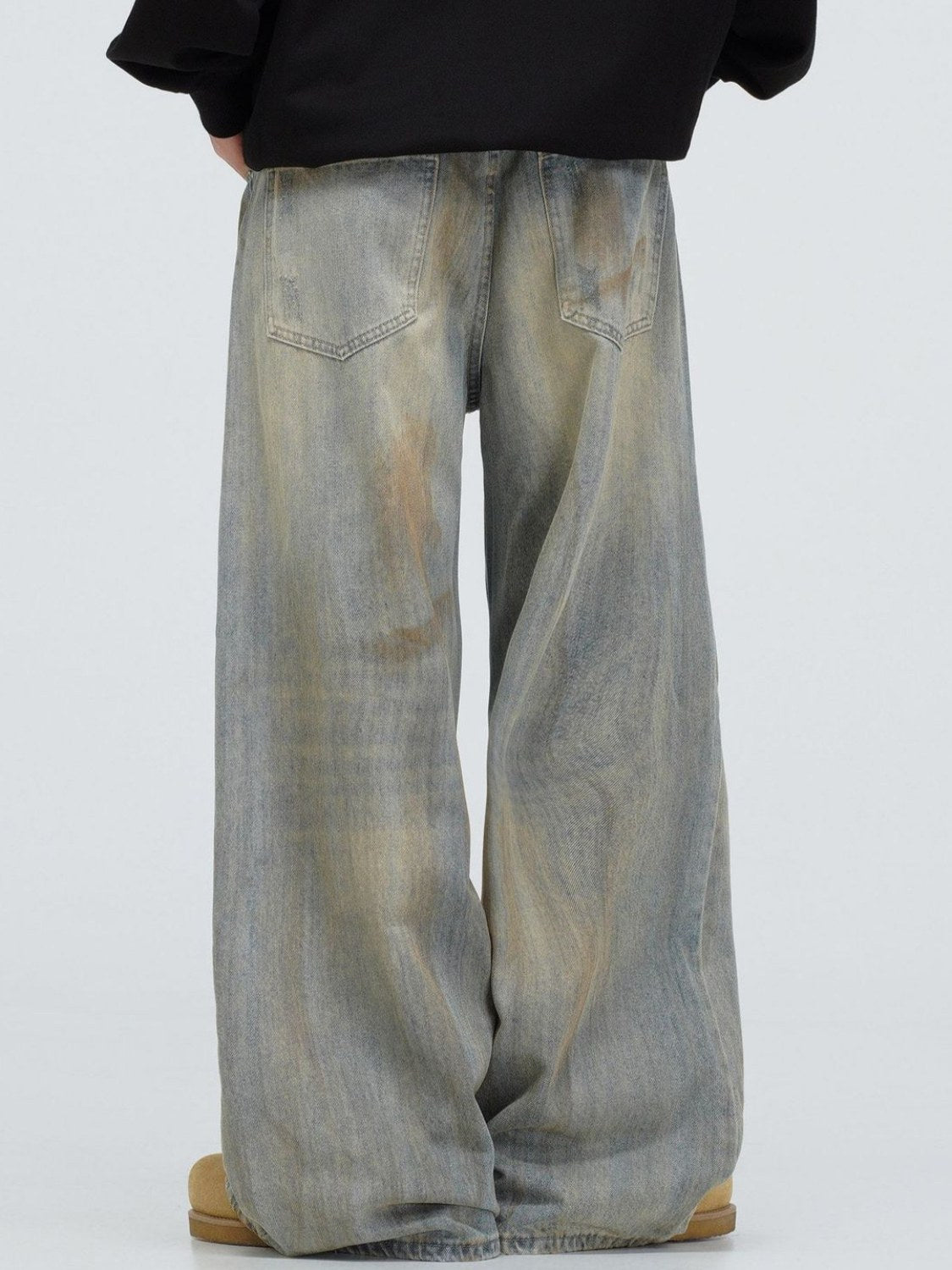 Vintage Graffiti Washed Distressed Jeans