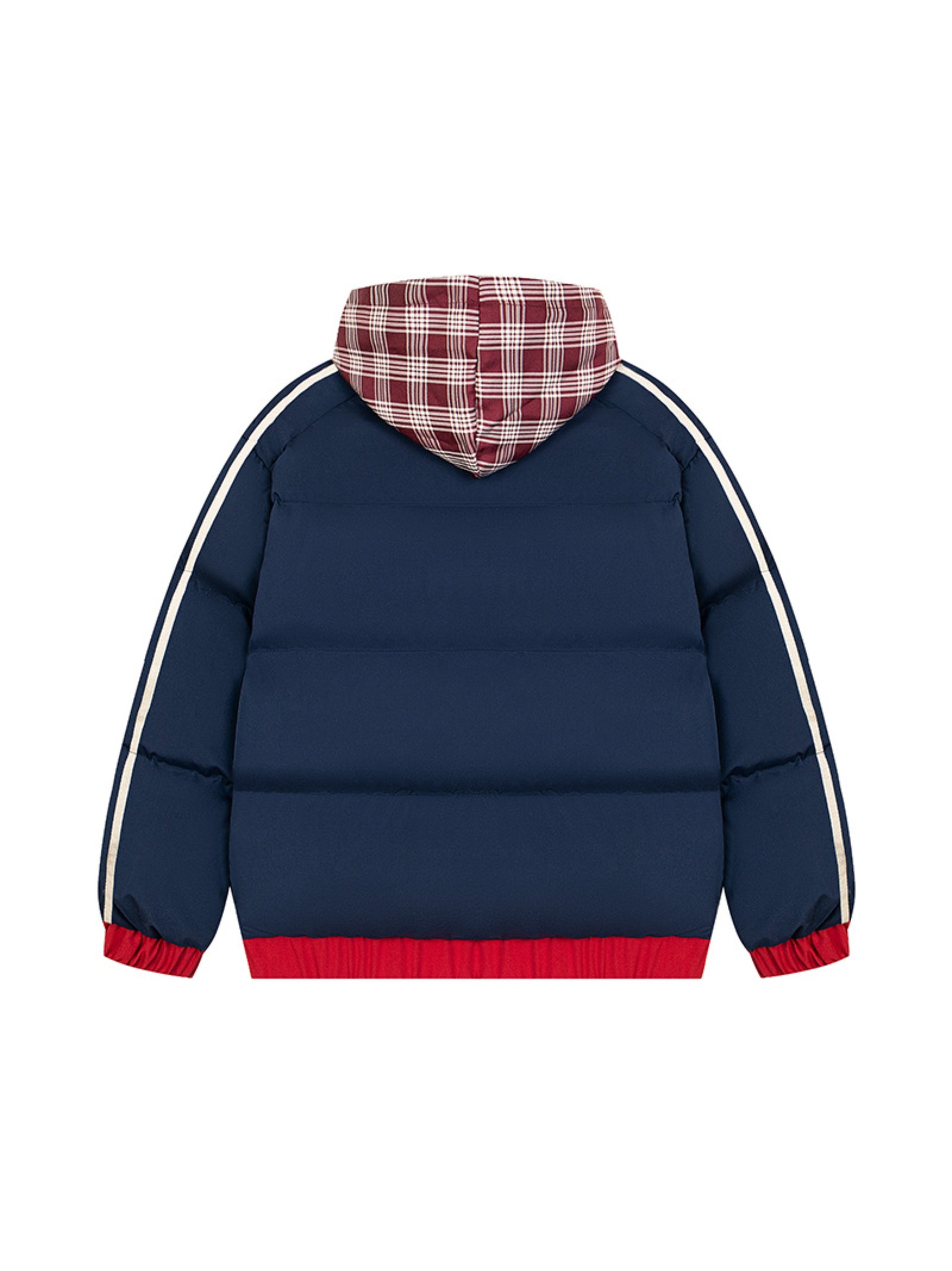 Retro Fake Two-piece Hooded Plaid Jacket