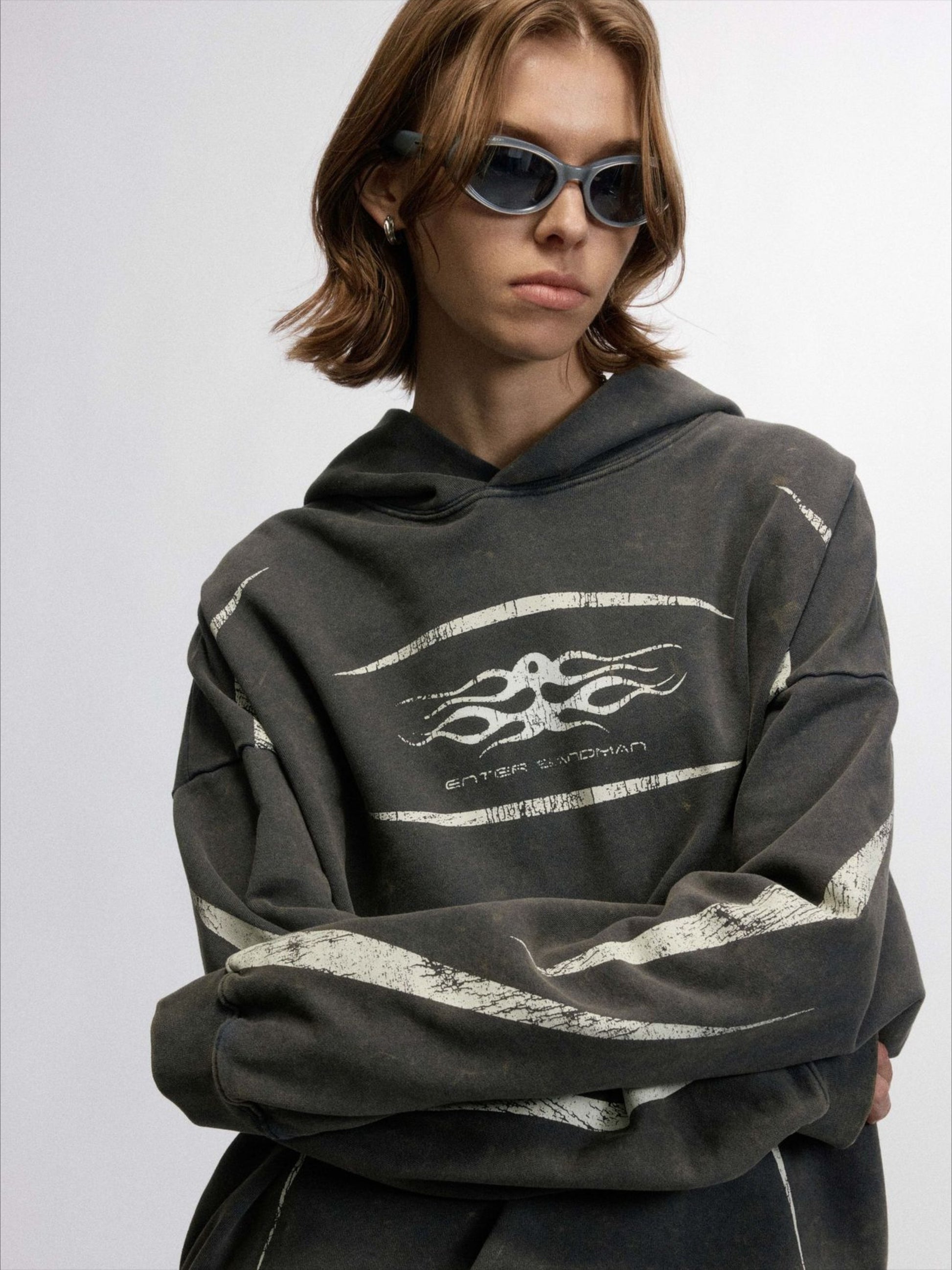 Vintage Washed Distressed Hoodie
