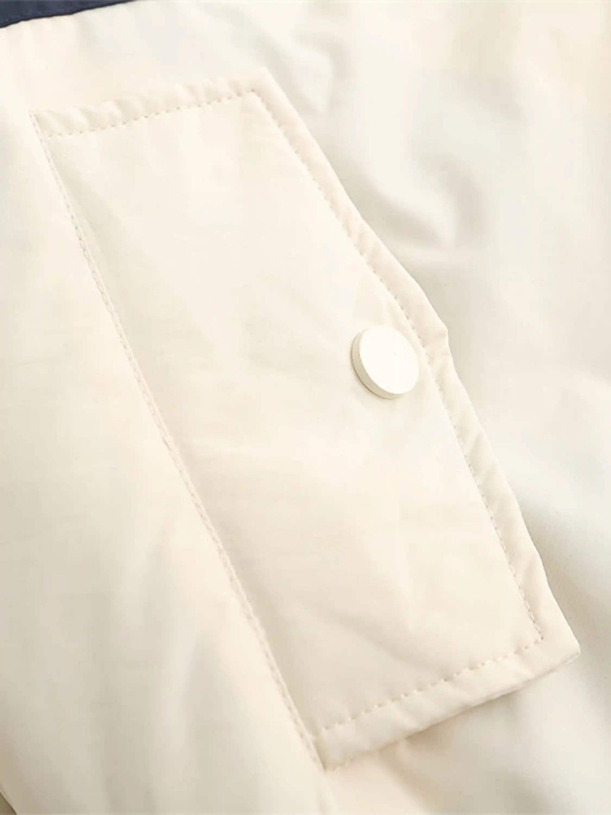 Disguisen Retro Letter Embroidery Stitching Collision Color Cotton Thickened Jacket