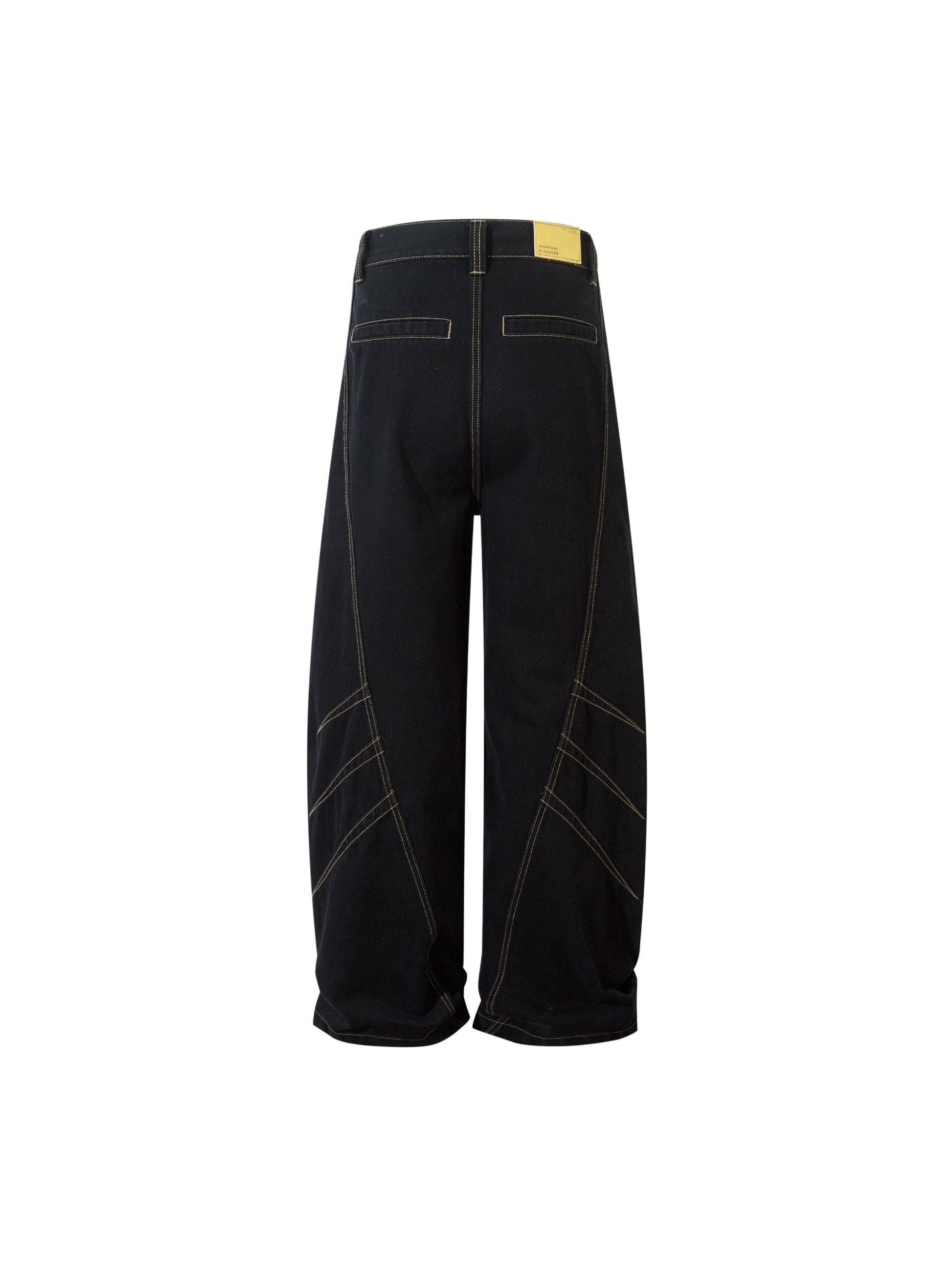 Topstitched wide-leg Black Jeans