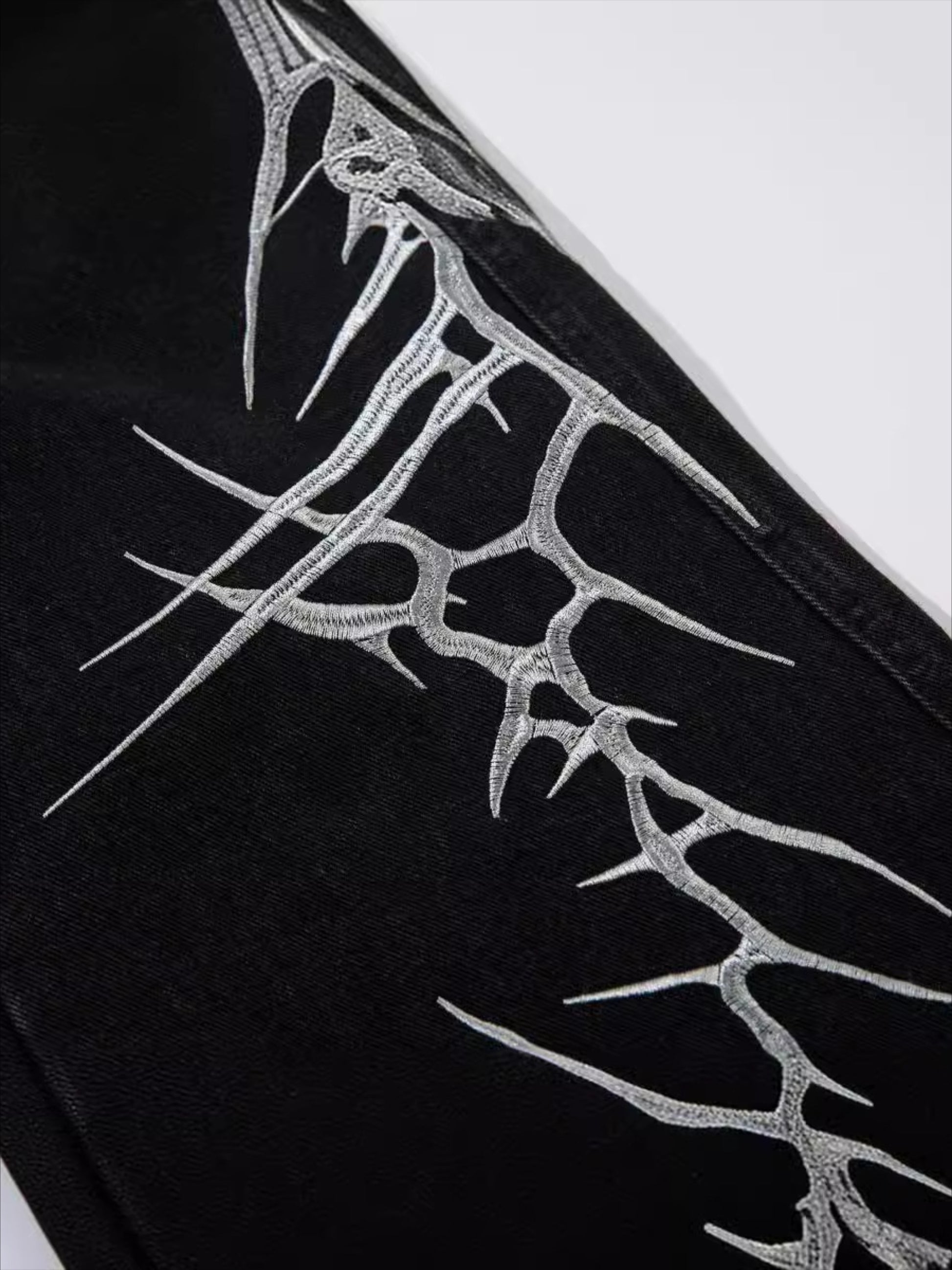 Thorn Embroidered Straight-leg Jeans