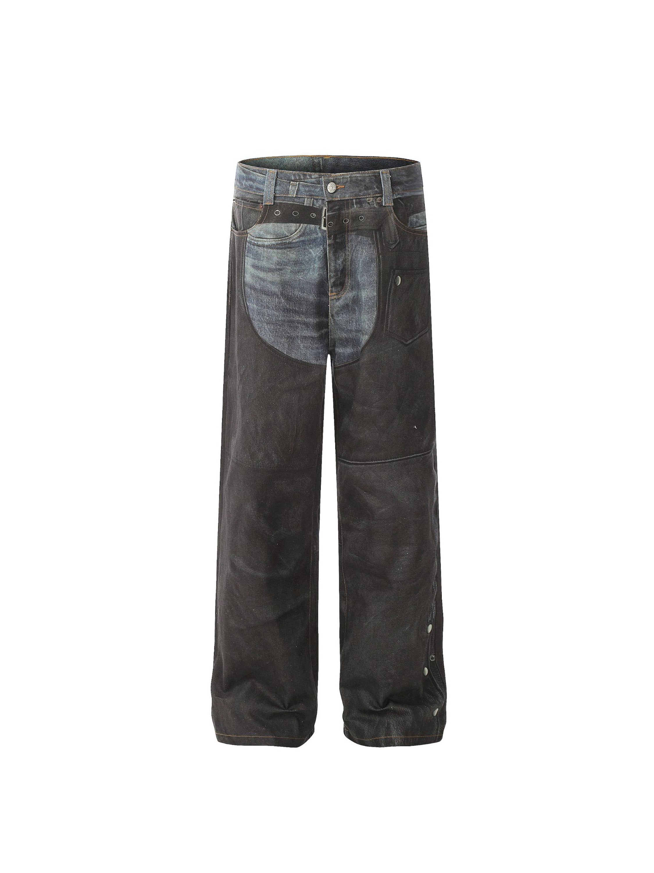 Digital 3D Printed Fake Two Pair Jeans